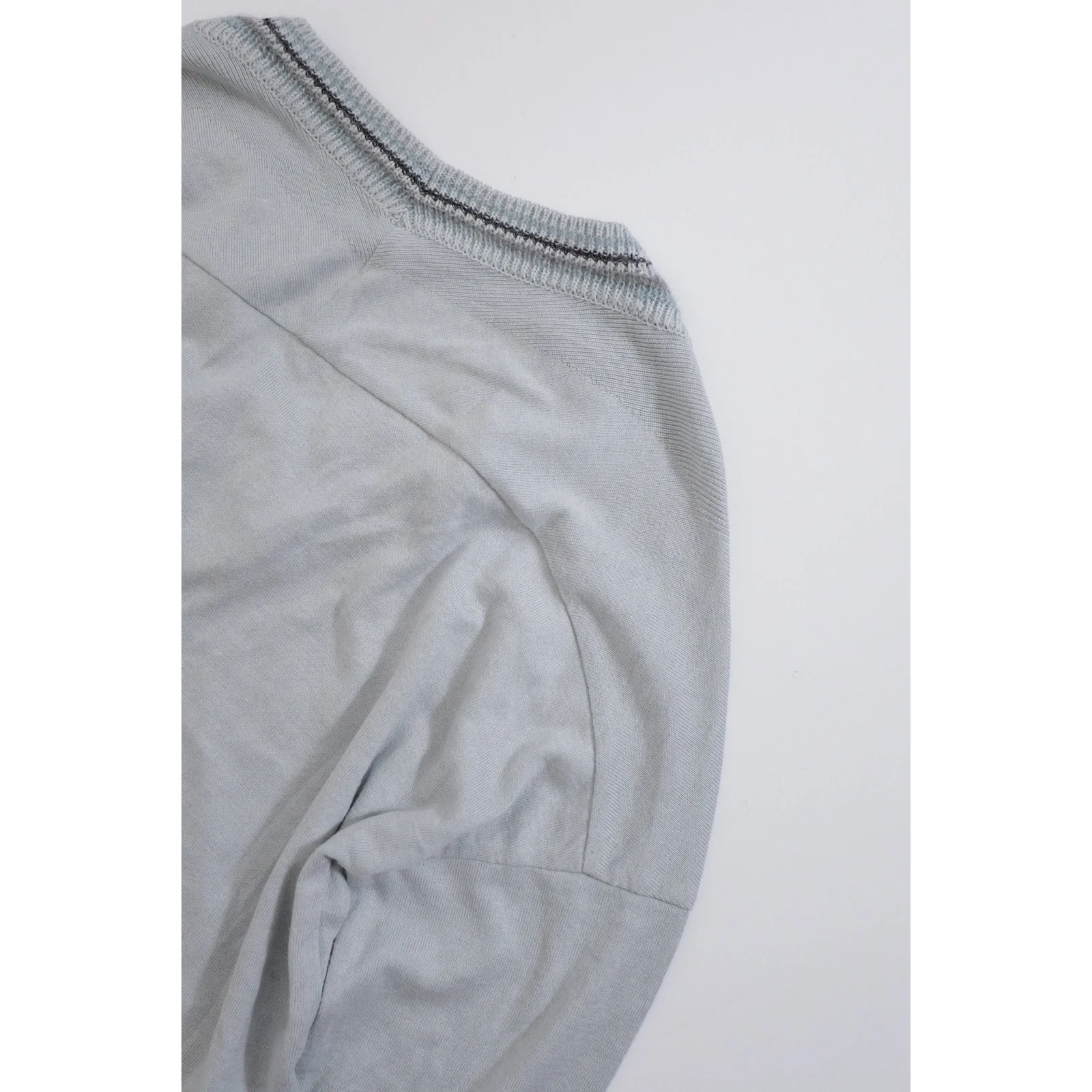 ISSEY MIYAKE Gilet long en laine Bleu vintage, passéist — photo 14