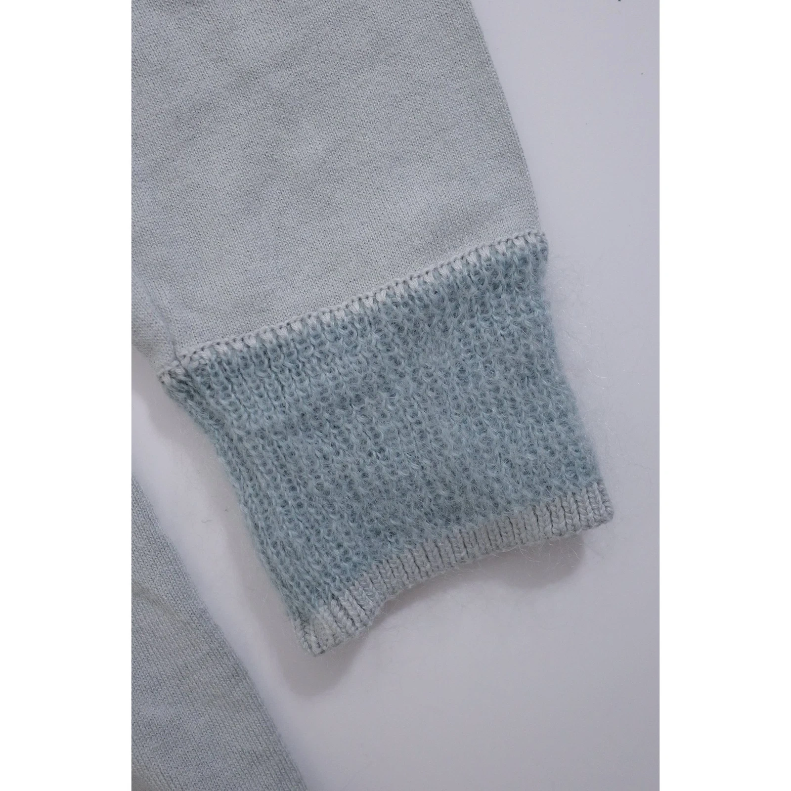ISSEY MIYAKE Gilet long en laine Bleu vintage, passéist — photo 10