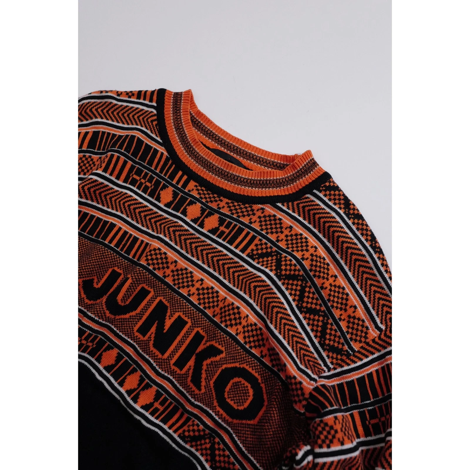 JUNKO KOSHINO Pull Noir vintage, passéist — photo 2