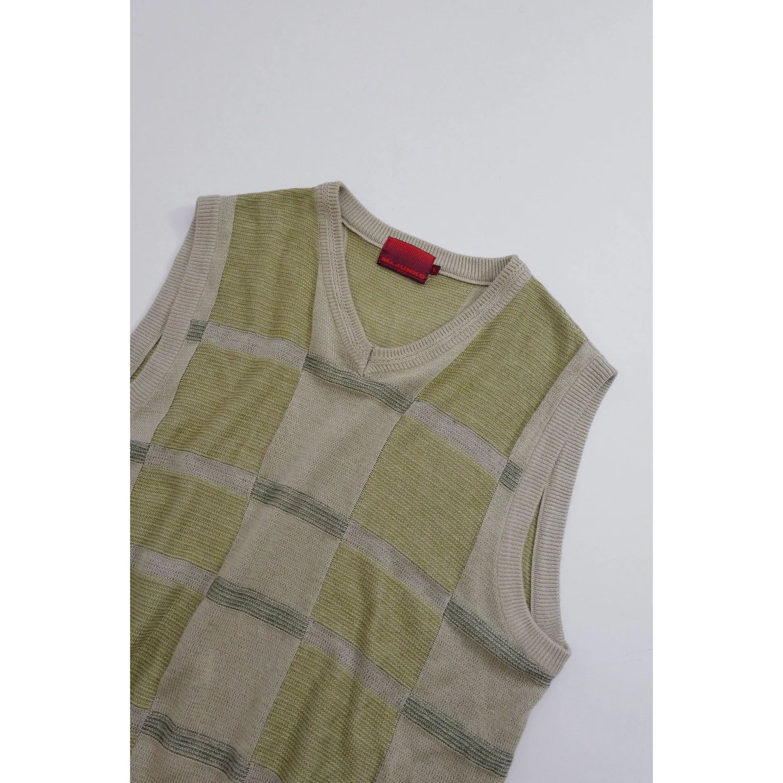 JUNKO KOSHINO Gilet en lin Kaki vintage, passéist — photo 2