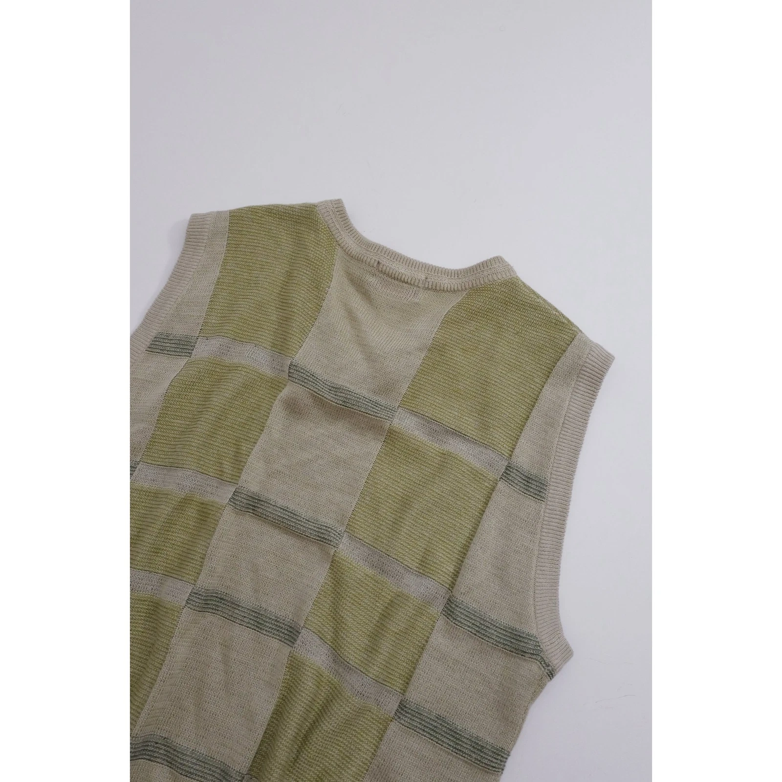 JUNKO KOSHINO Gilet en lin Kaki vintage, passéist — photo 11