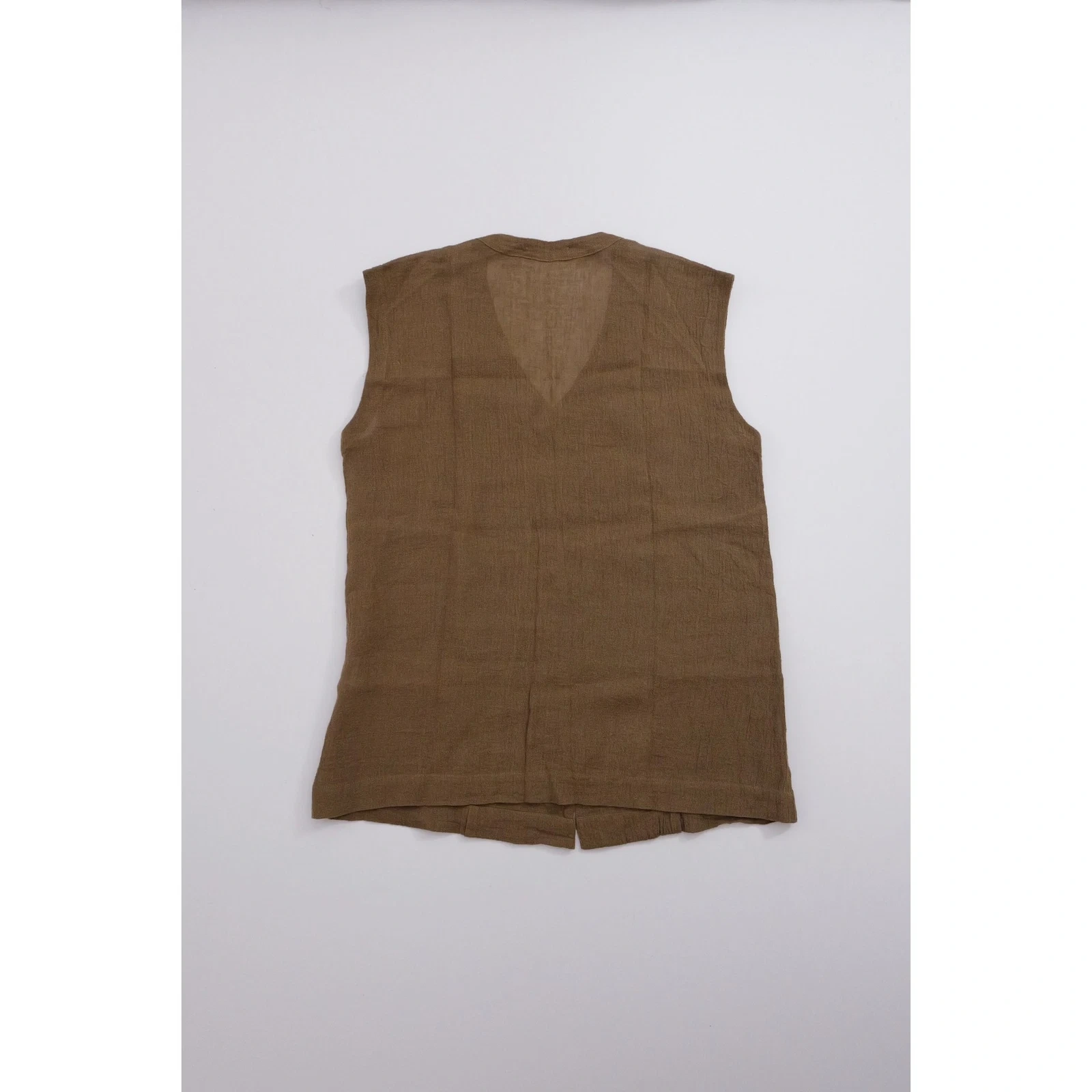 ISSEY MIYAKE Cardigan en lin Marron vintage, passéist — photo 11