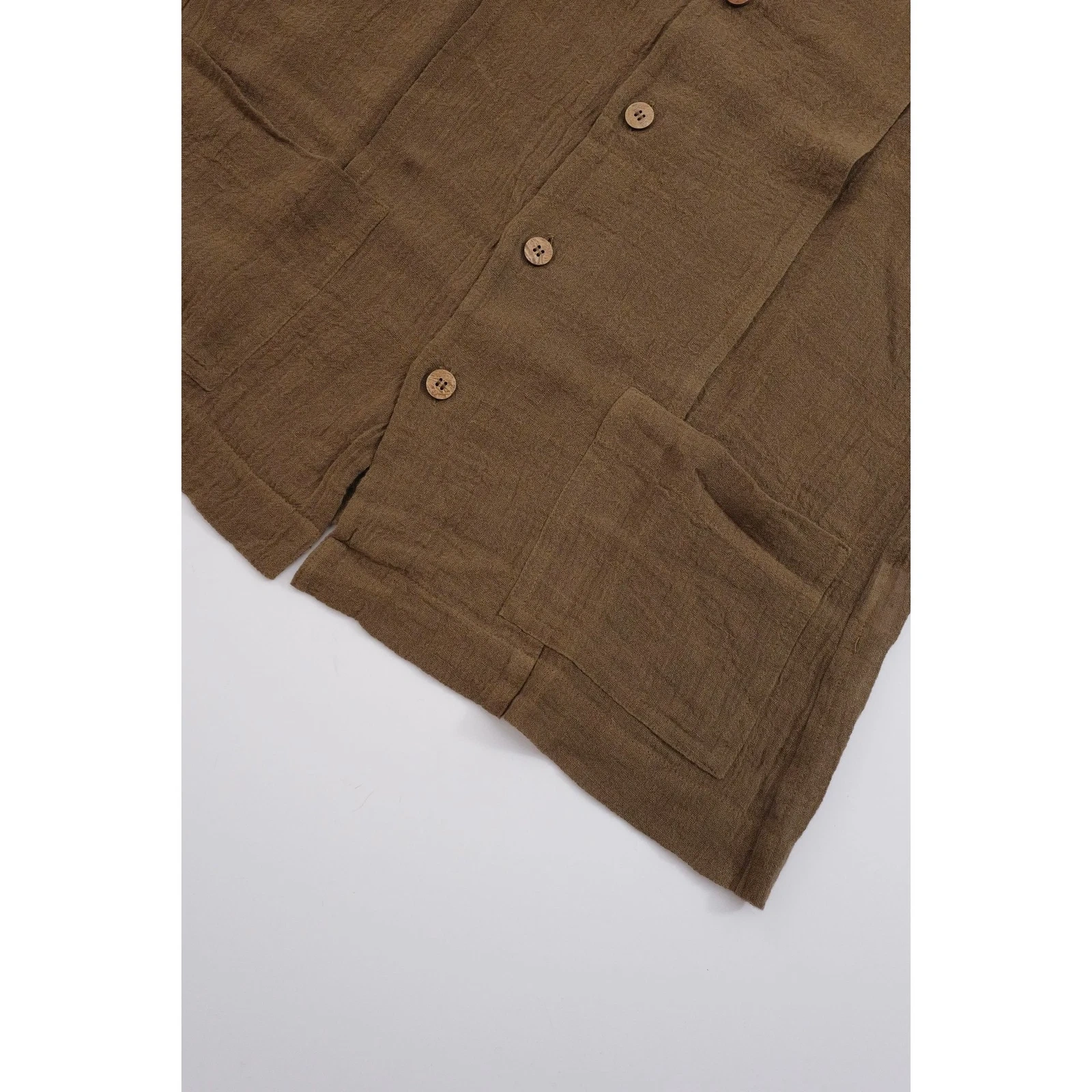 ISSEY MIYAKE Cardigan en lin Marron vintage, passéist — photo 3