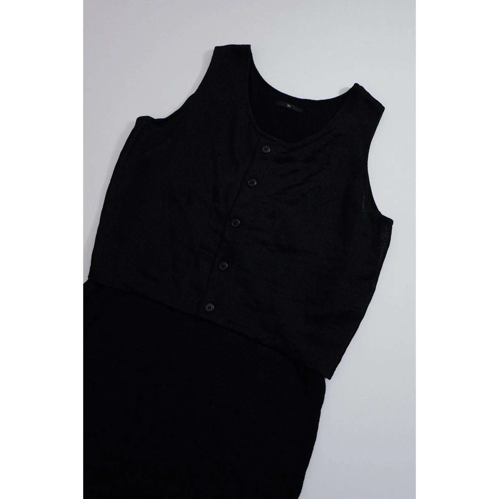 YOHJI YAMAMOTO Robe mi-longue Noir vintage, passéist — photo 2