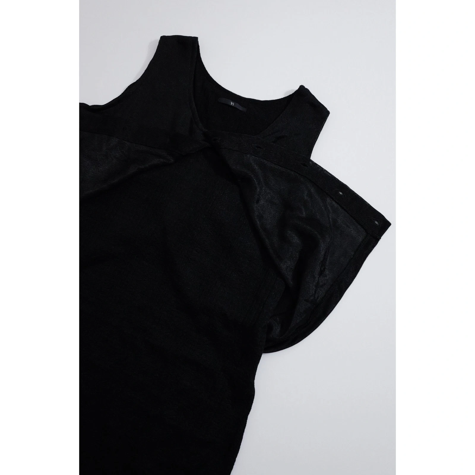 YOHJI YAMAMOTO Robe mi-longue Noir vintage, passéist — photo 3