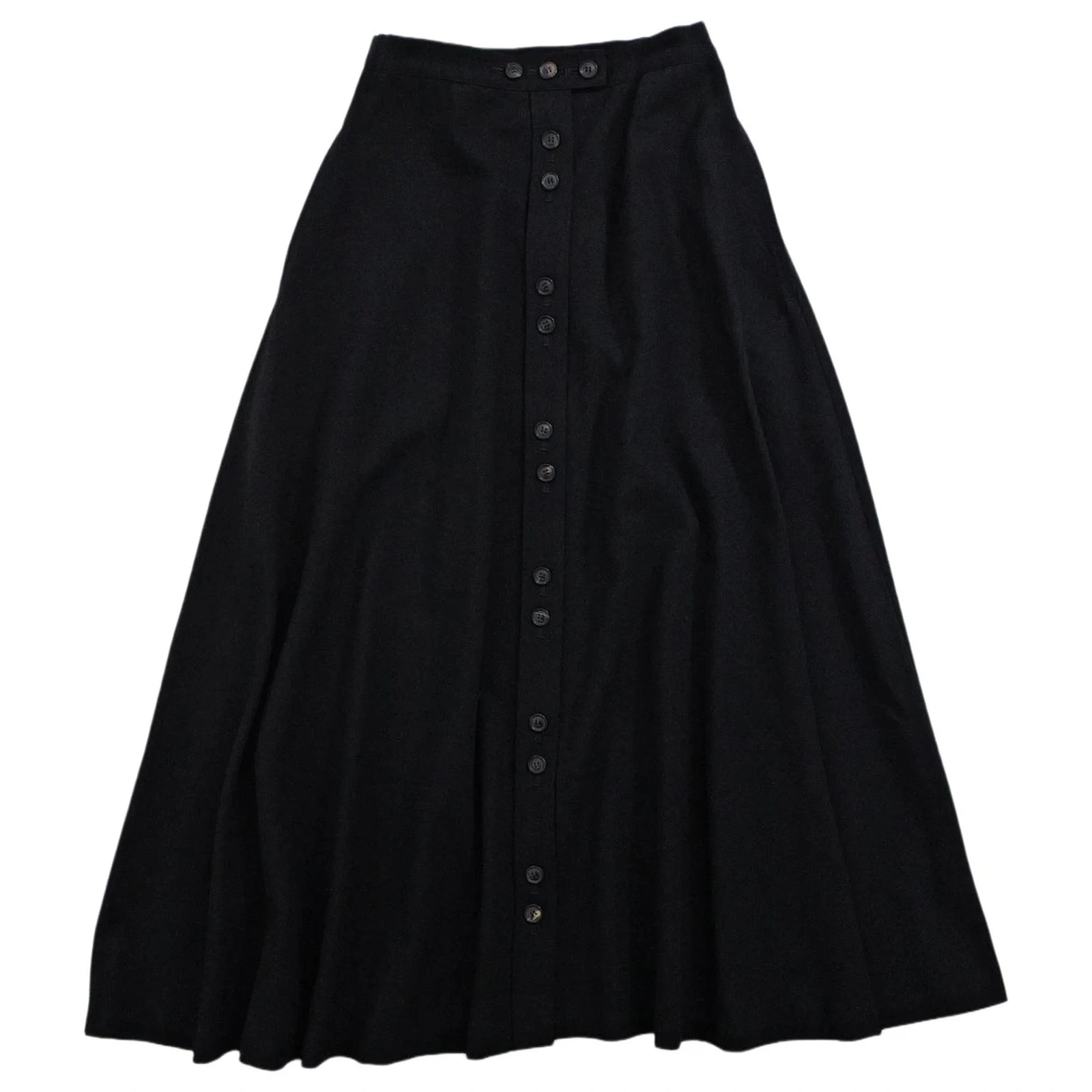 YOHJI YAMAMOTO Jupe longue en laine Noir vintage, passéist — photo 1