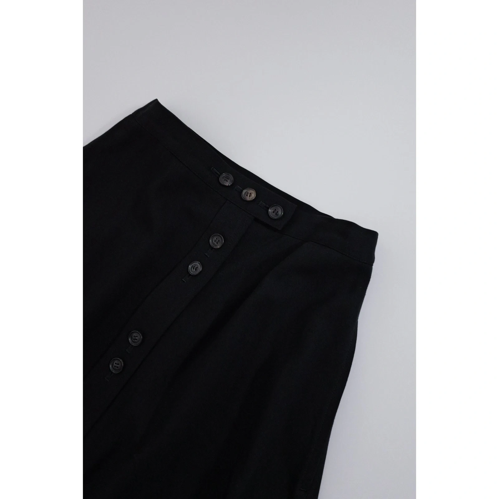YOHJI YAMAMOTO Jupe longue en laine Noir vintage, passéist — photo 2
