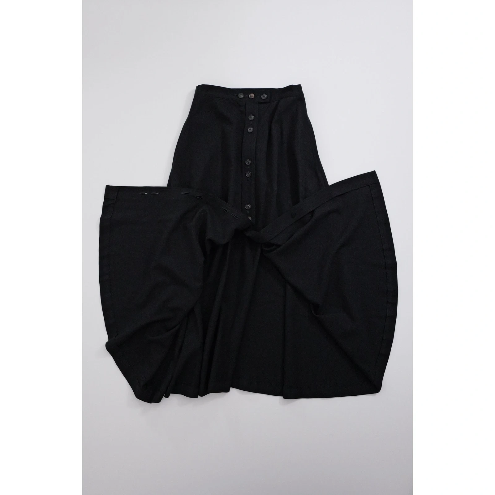 YOHJI YAMAMOTO Jupe longue en laine Noir vintage, passéist — photo 8