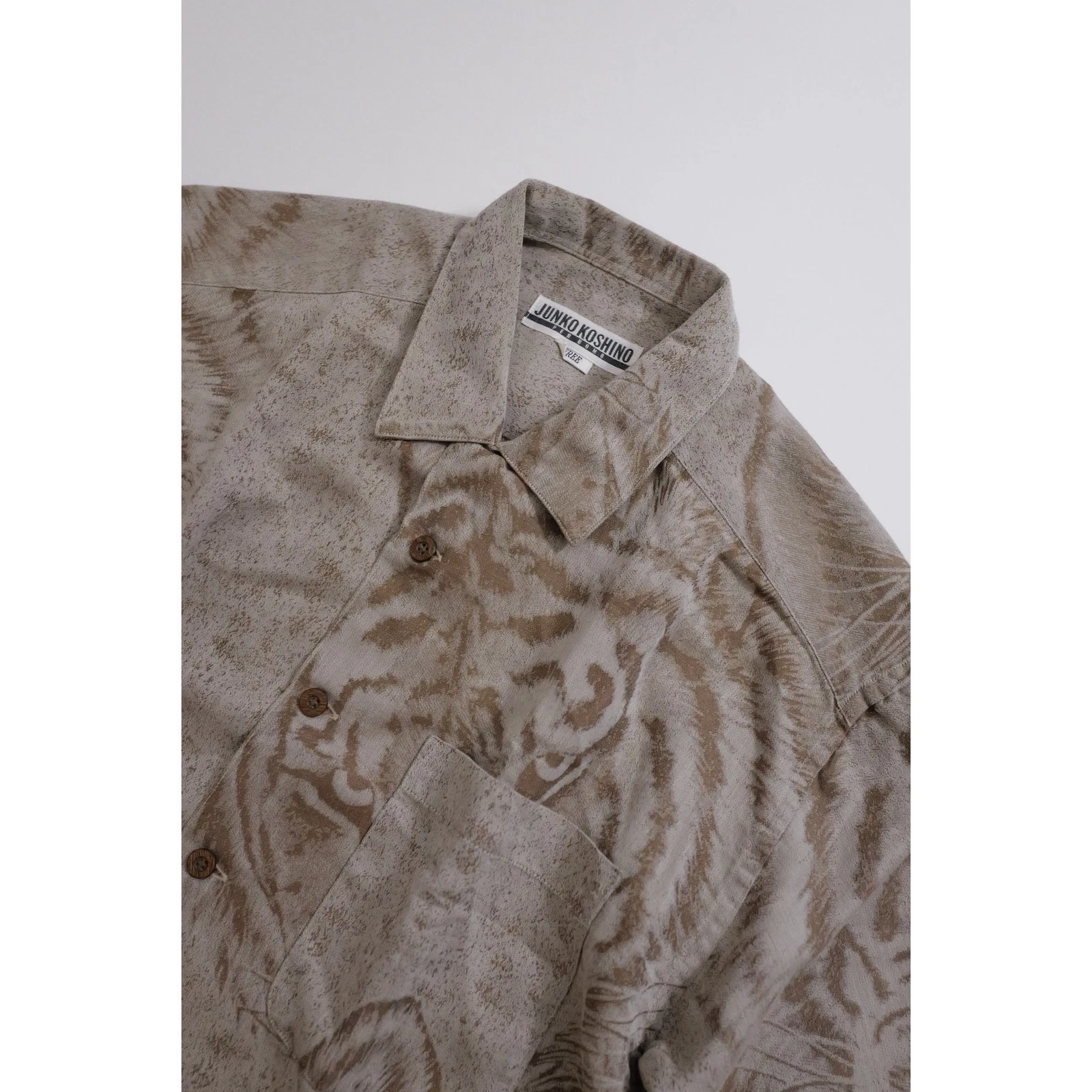 JUNKO KOSHINO Chemise Marron vintage, passéist — photo 2