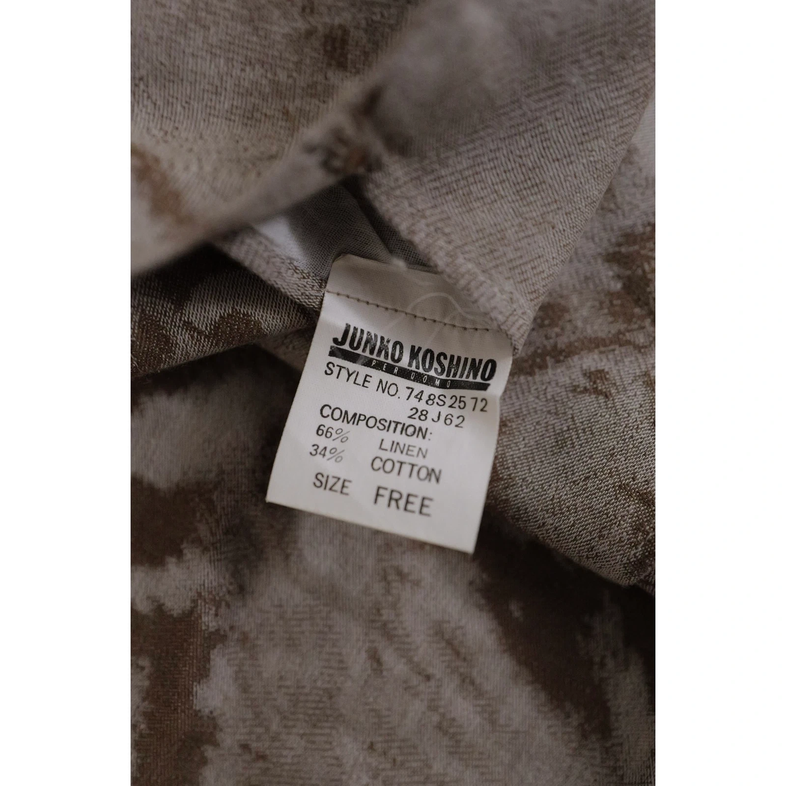 JUNKO KOSHINO Chemise Marron vintage, passéist — photo 10