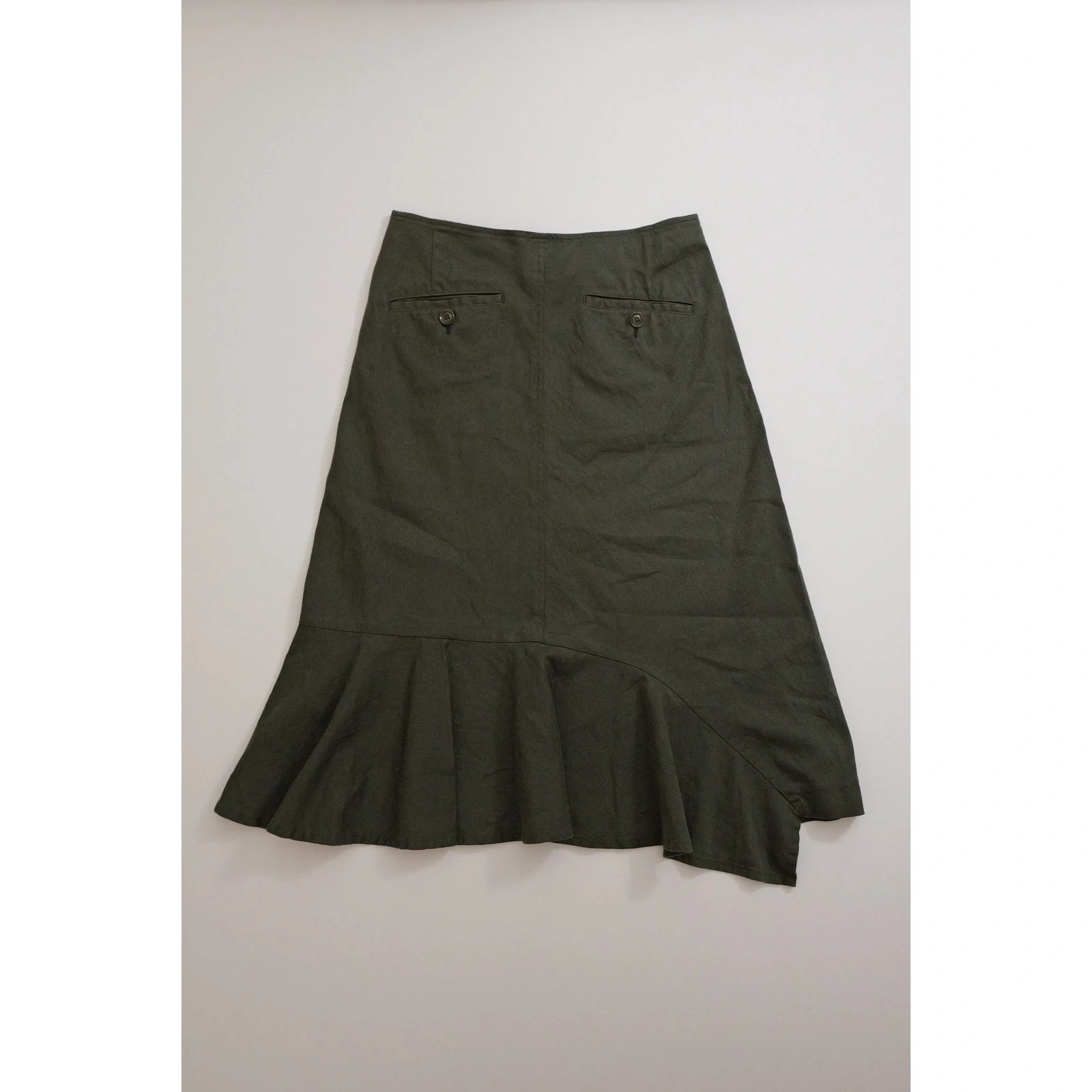 YOHJI YAMAMOTO Jupe mi-longue Kaki vintage, passéist — photo 11