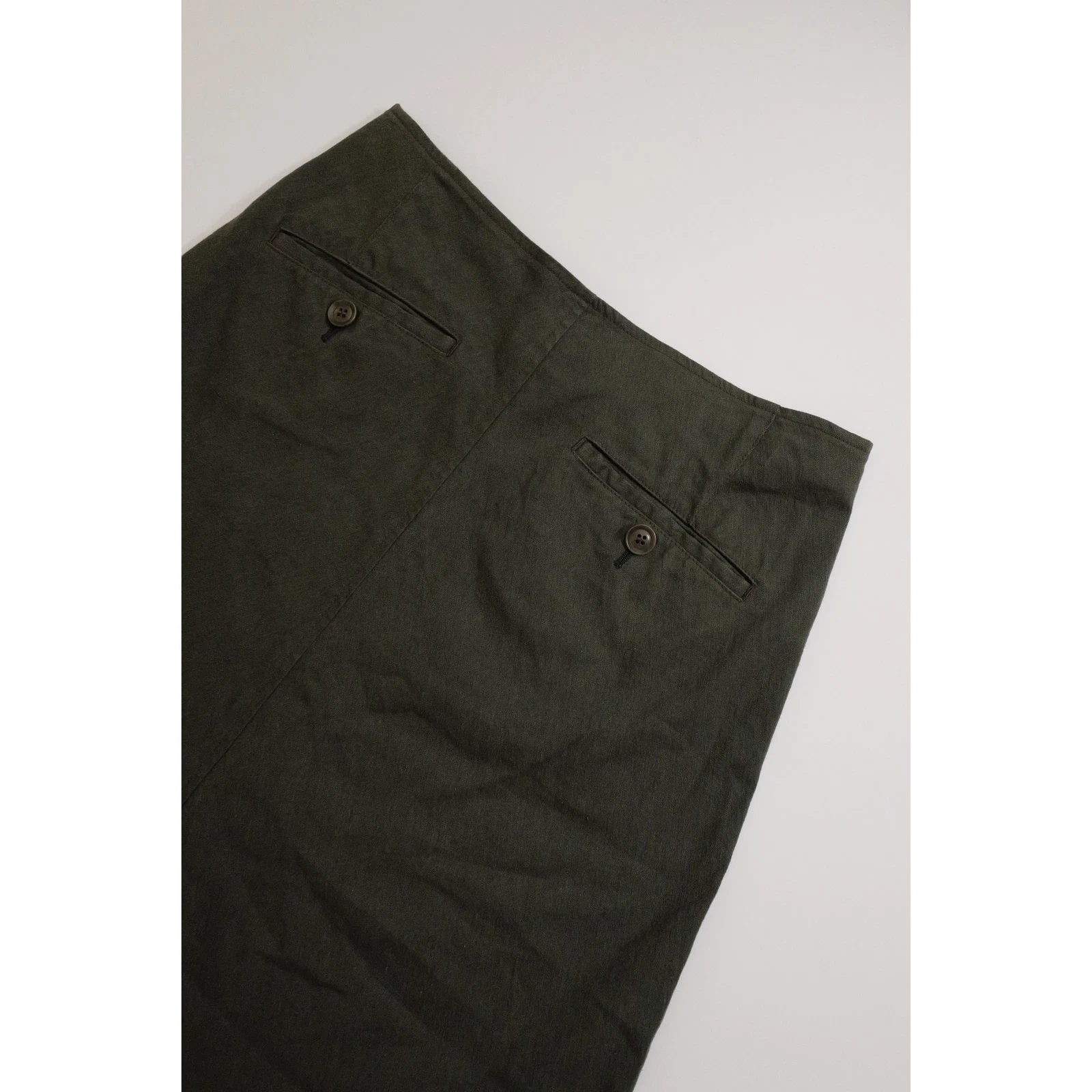 YOHJI YAMAMOTO Jupe mi-longue Kaki vintage, passéist — photo 12