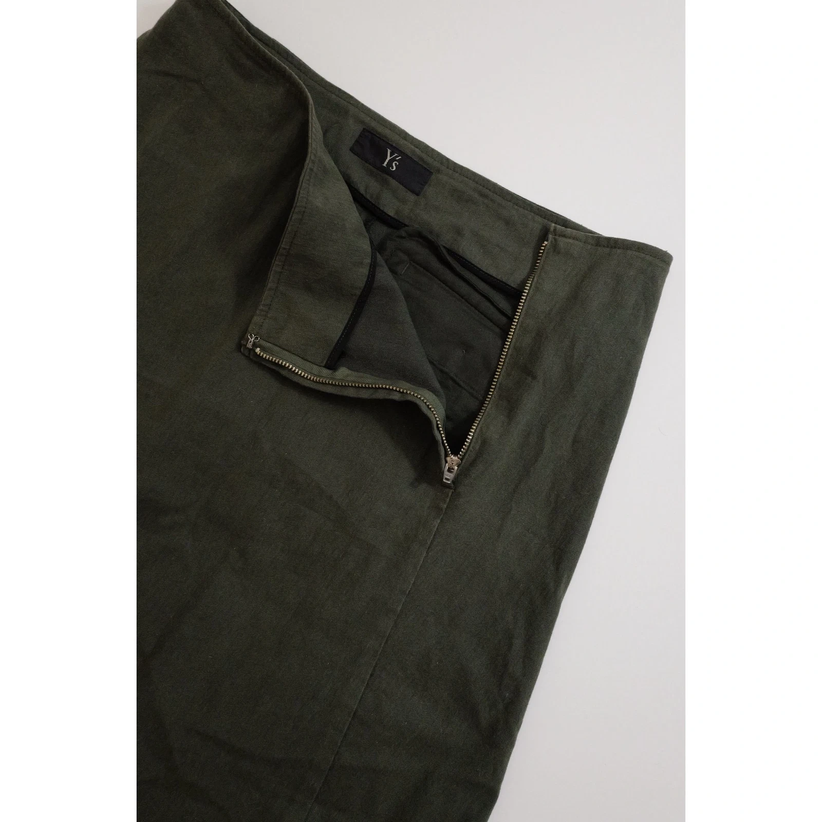 YOHJI YAMAMOTO Jupe mi-longue Kaki vintage, passéist — photo 5