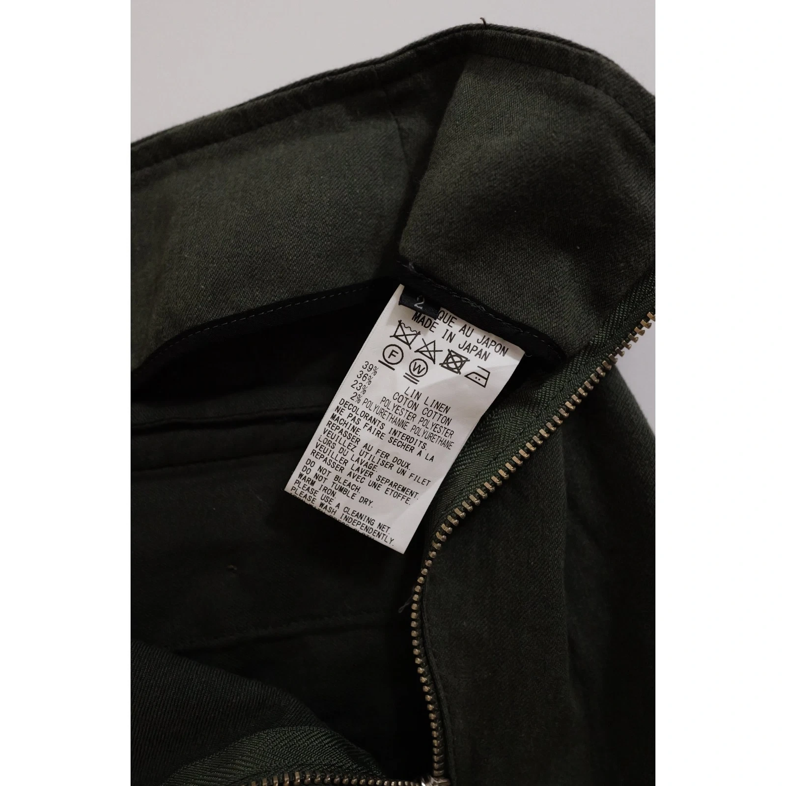 YOHJI YAMAMOTO Jupe mi-longue Kaki vintage, passéist — photo 7