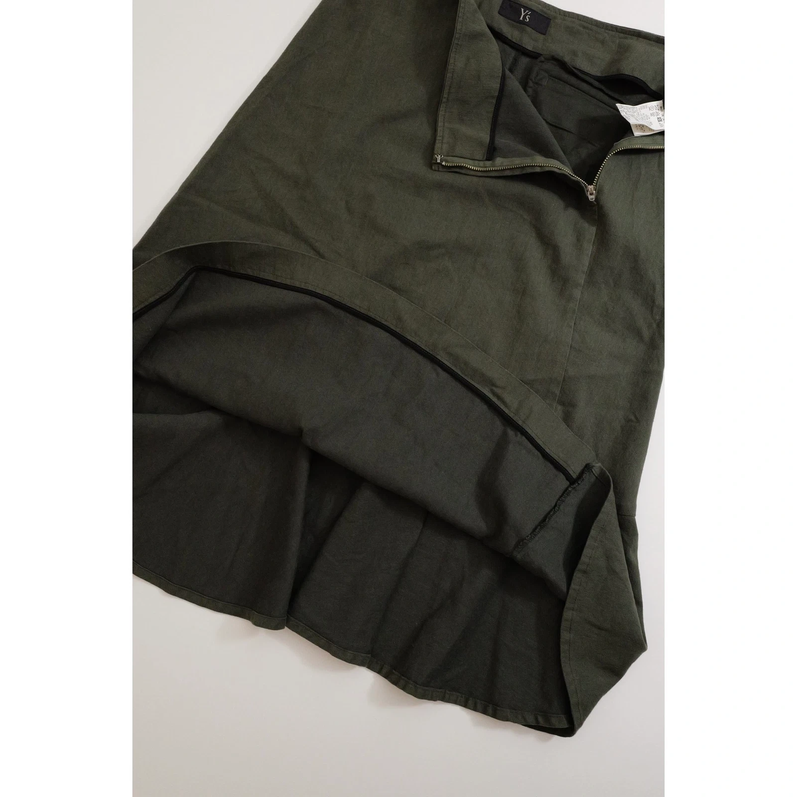 YOHJI YAMAMOTO Jupe mi-longue Kaki vintage, passéist — photo 10