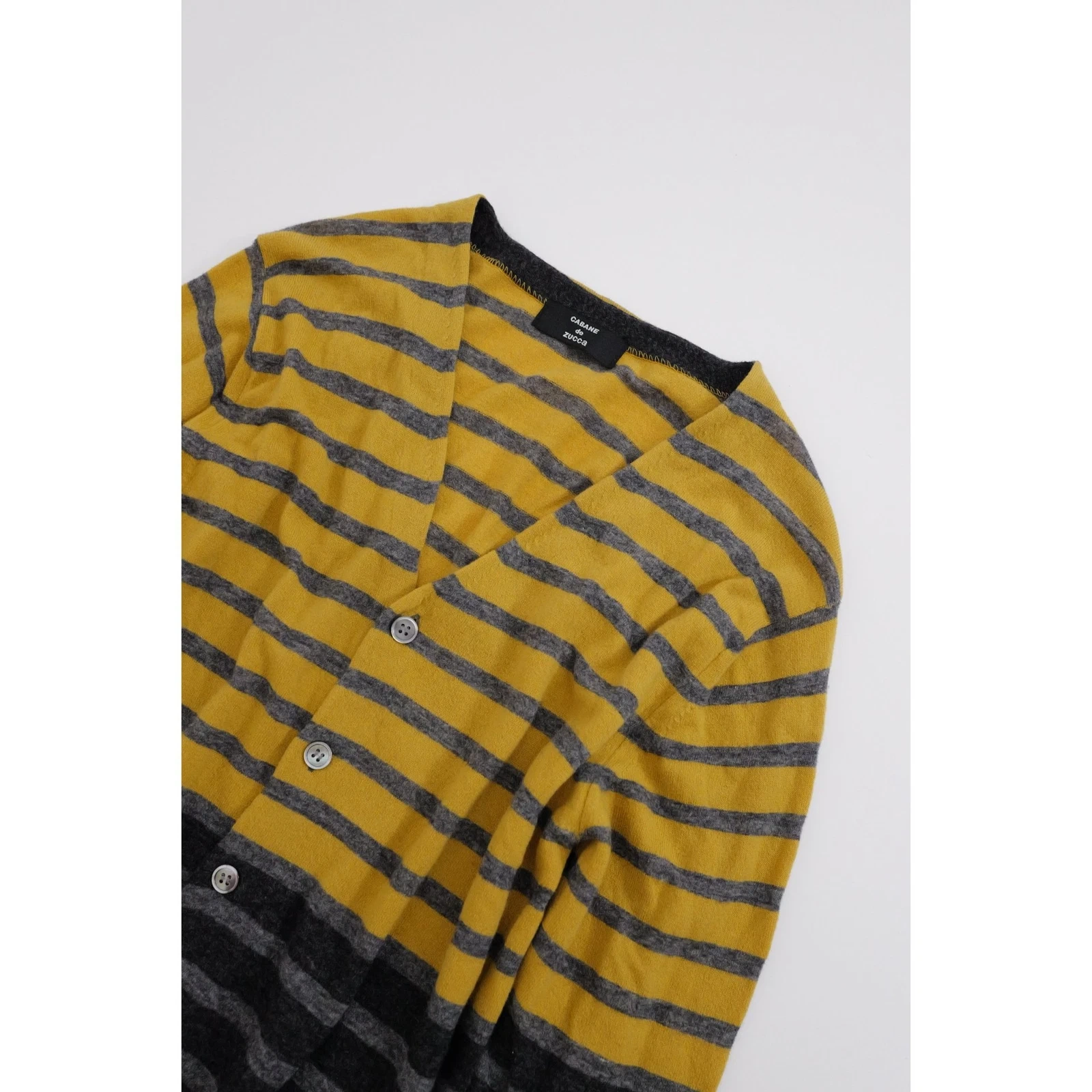 ZUCCA Gilet en laine Jaune vintage, passéist — photo 2
