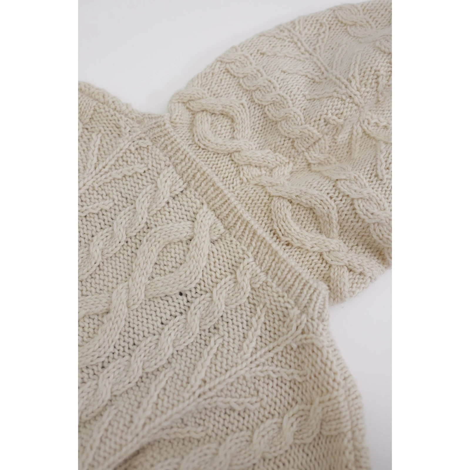 JUNKO KOSHINO Pull en laine Beige vintage, passéist — photo 13
