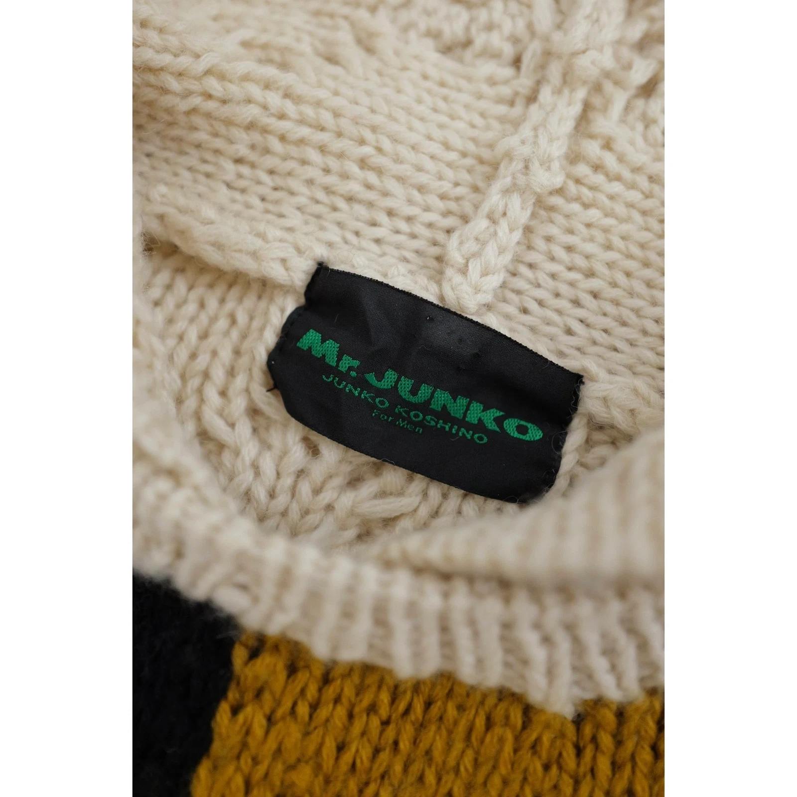 JUNKO KOSHINO Pull en laine Beige vintage, passéist — photo 6