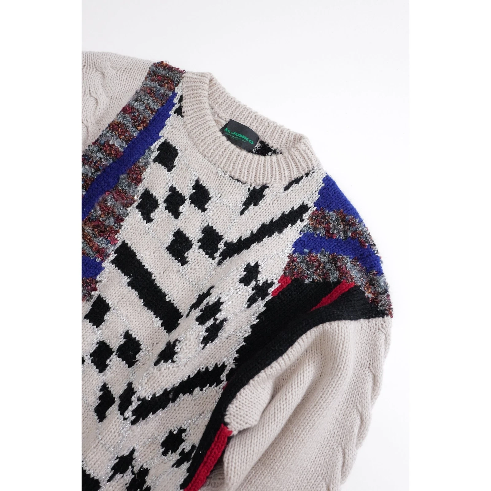 JUNKO KOSHINO Pull en laine Multicolore vintage, passéist — photo 2
