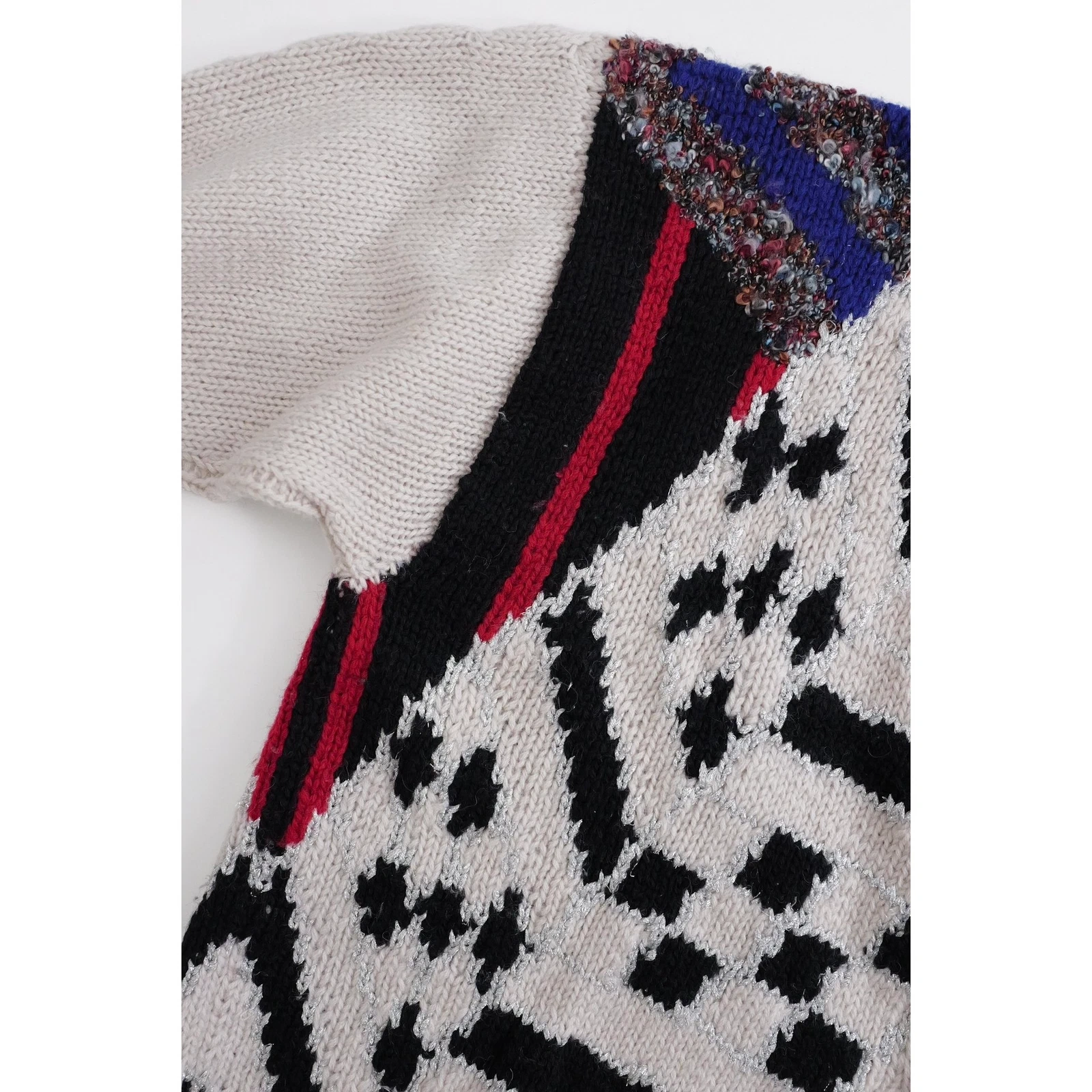 JUNKO KOSHINO Pull en laine Multicolore vintage, passéist — photo 14