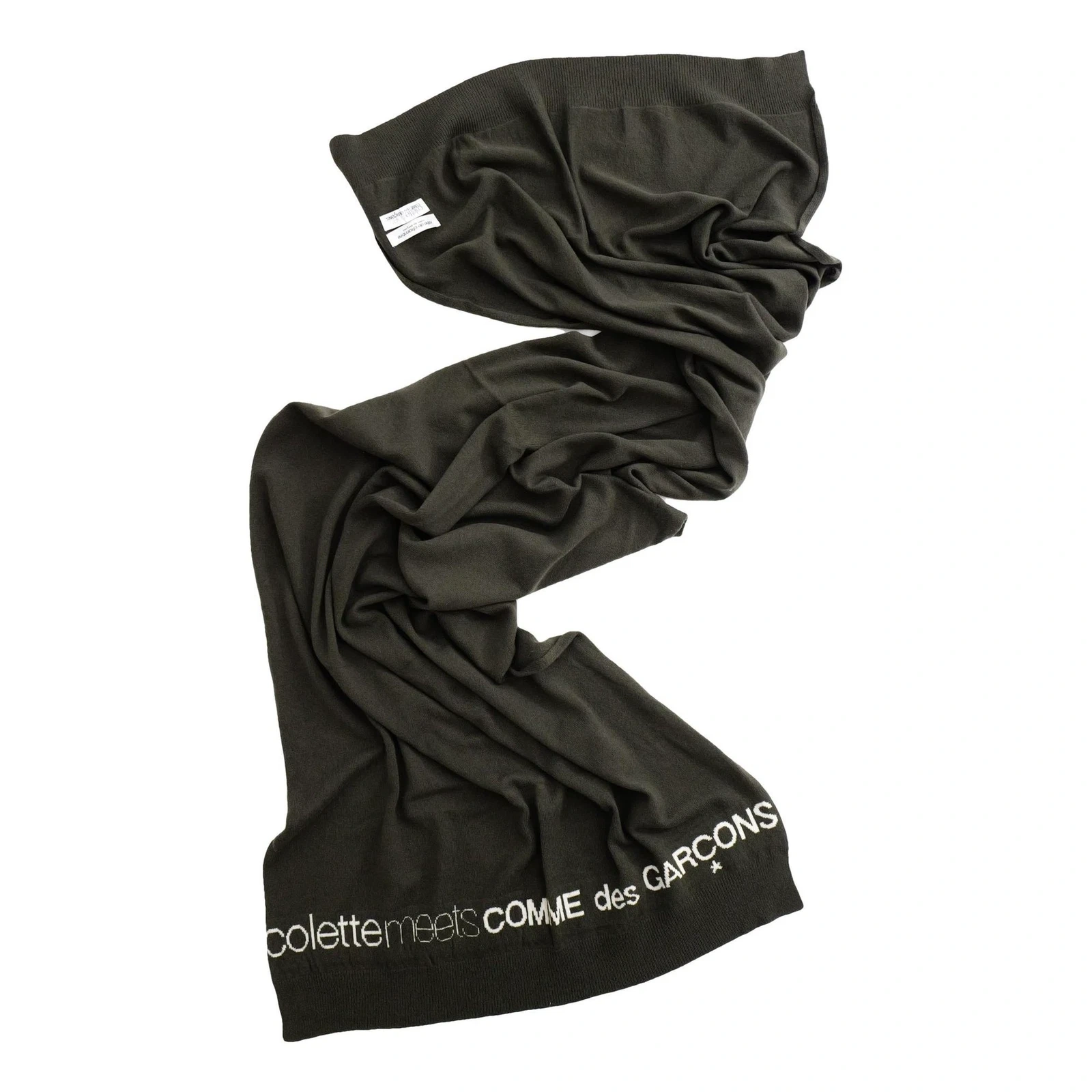 COMME DES GARÇONS Echarpe en laine Kaki vintage, passéist — photo 1