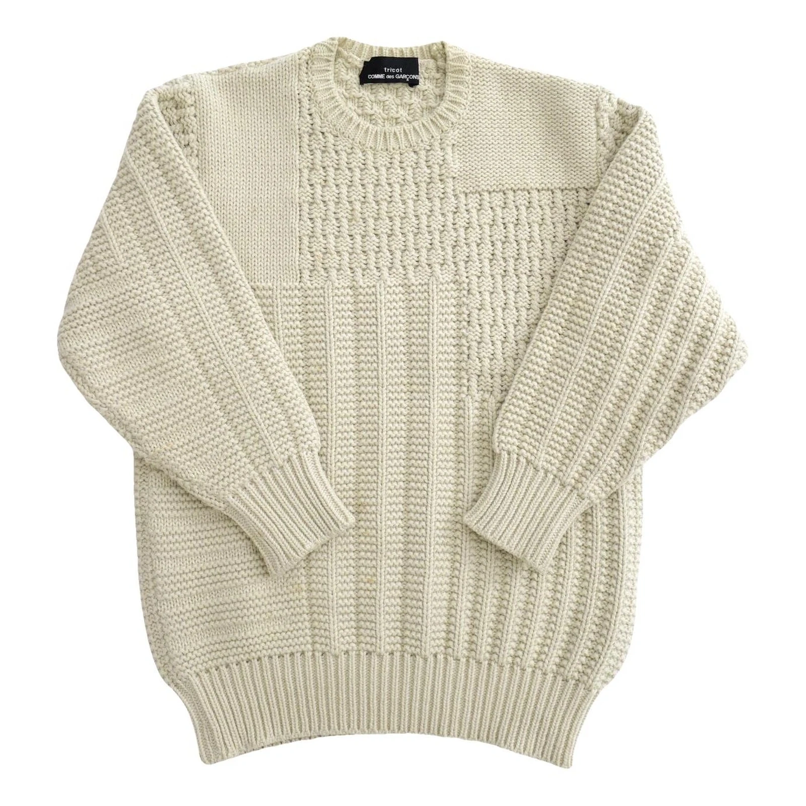 COMME DES GARÇONS Pull-over en laine Ivoire vintage, passéist — photo 1