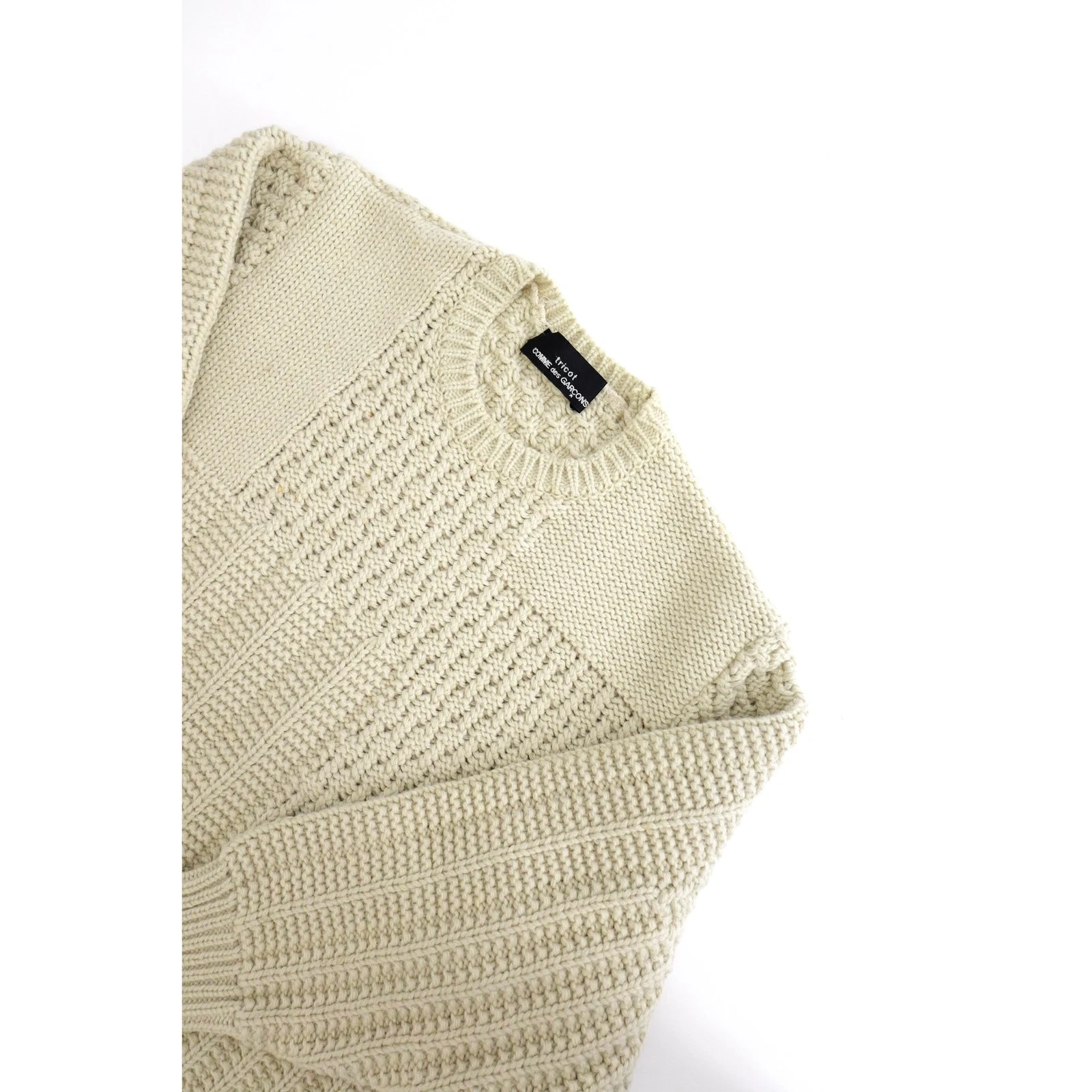 COMME DES GARÇONS Pull-over en laine Ivoire vintage, passéist — photo 2