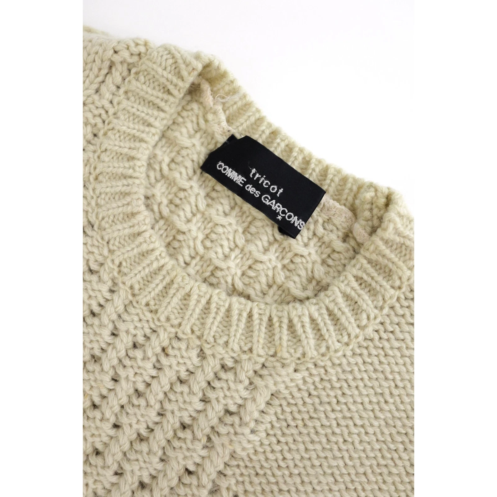 COMME DES GARÇONS Pull-over en laine Ivoire vintage, passéist — photo 5