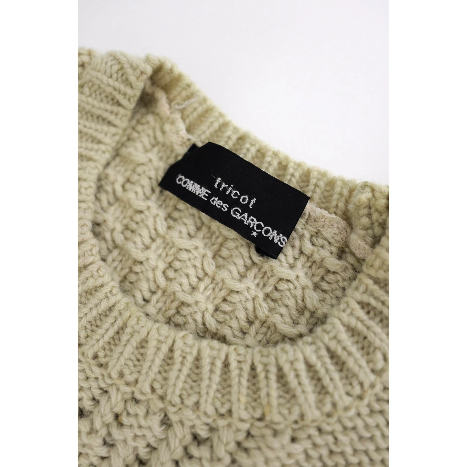COMME DES GARÇONS Pull-over en laine Ivoire vintage, passéist — photo 9