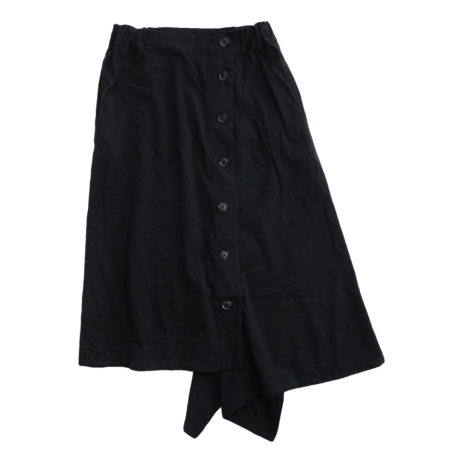 YOHJI YAMAMOTO Jupe mi-longue en laine Noir vintage, passéist — photo 1
