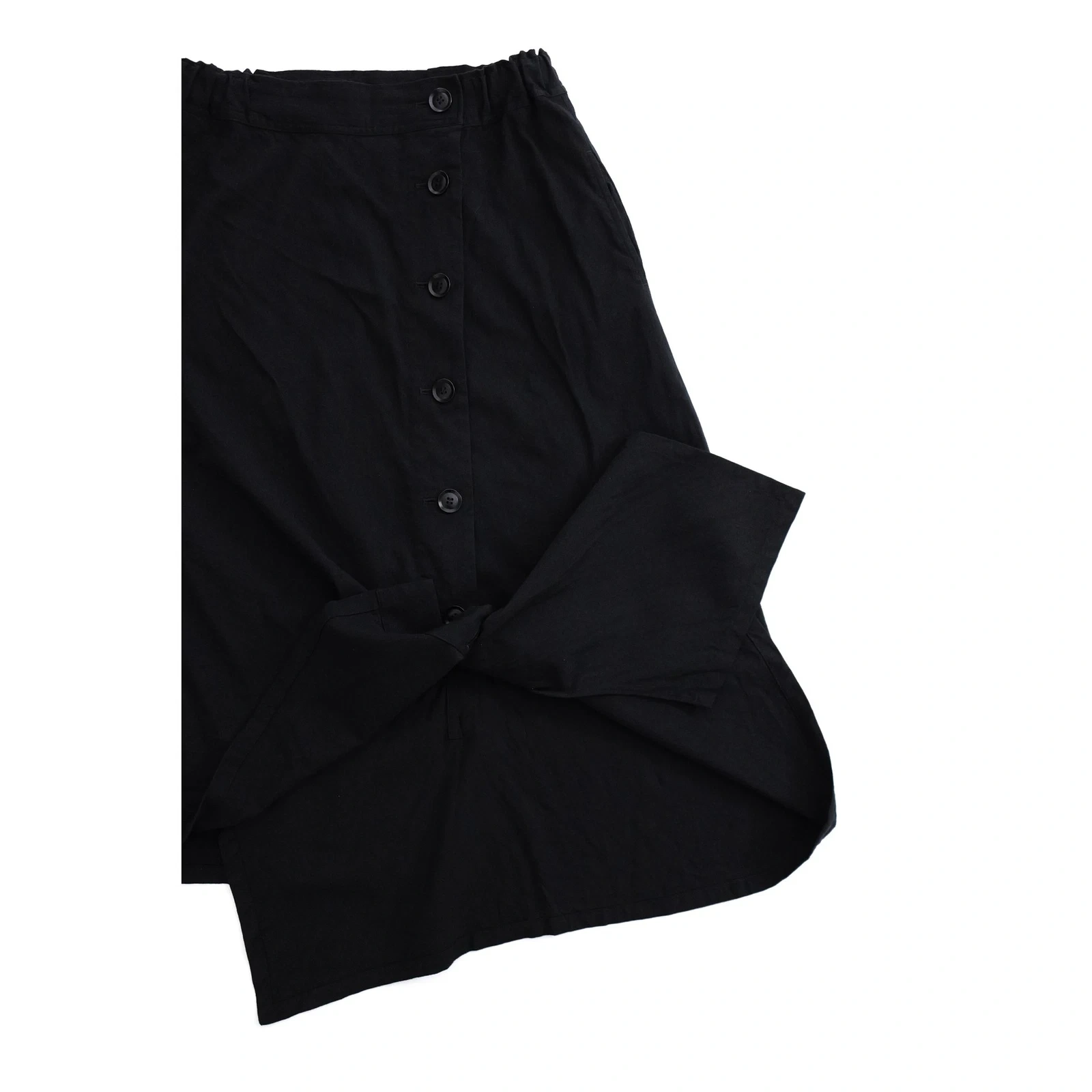 YOHJI YAMAMOTO Jupe mi-longue en laine Noir vintage, passéist — photo 3