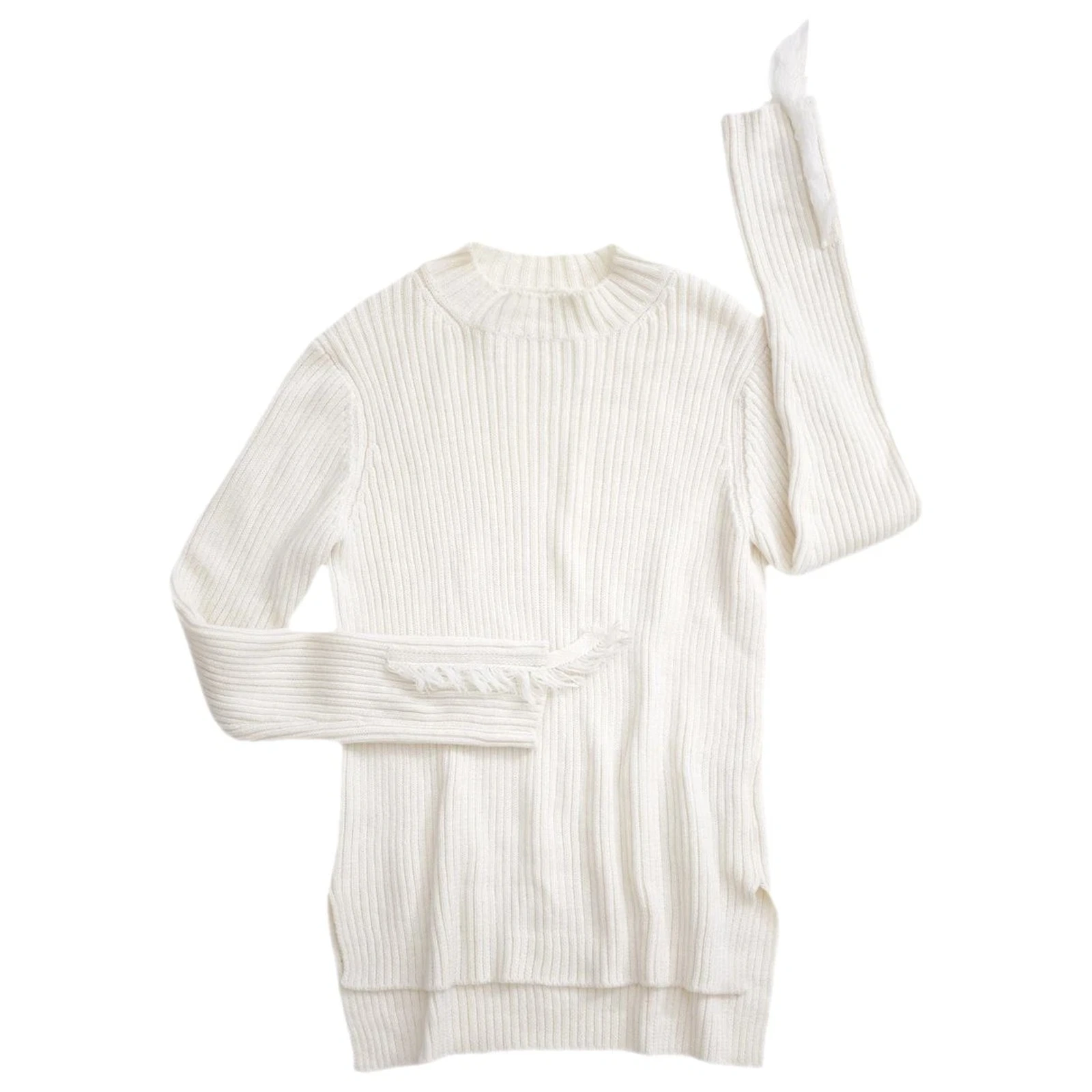 YOHJI YAMAMOTO Pull-over en laine Écru vintage, passéist — photo 1