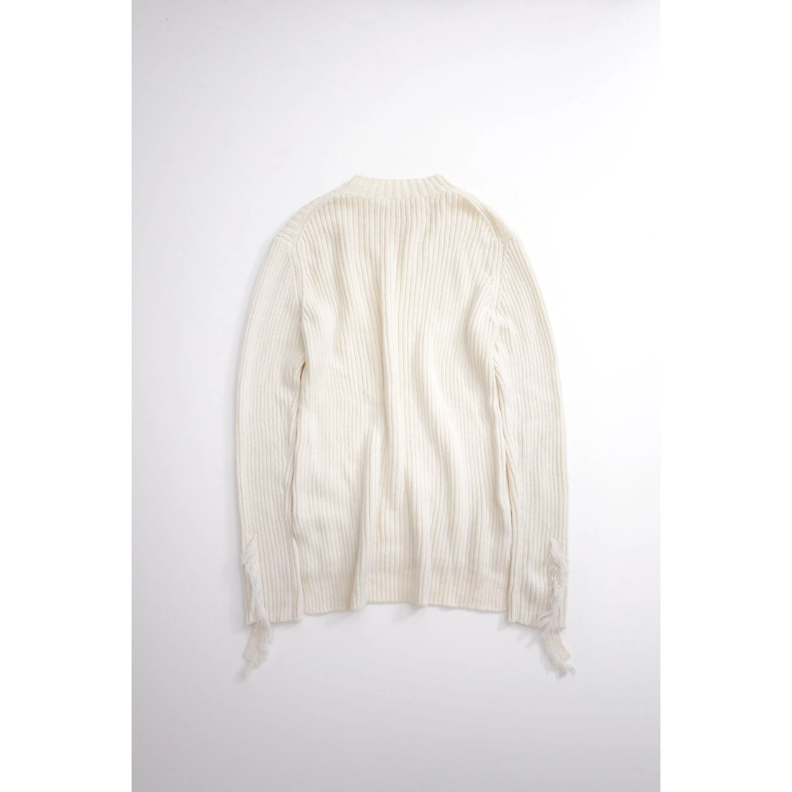 YOHJI YAMAMOTO Pull-over en laine Écru vintage, passéist — photo 11