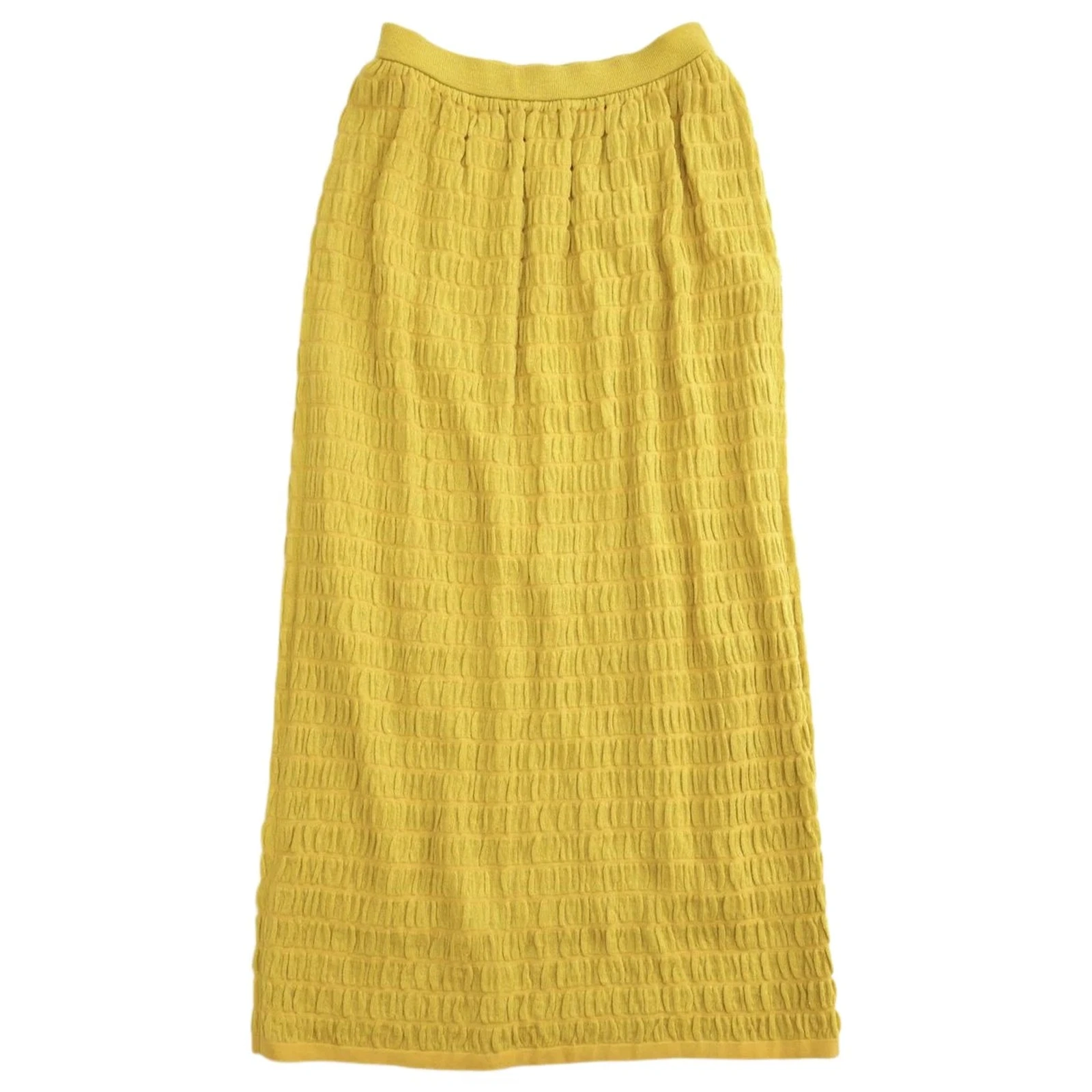 JUNKO KOSHINO Jupe mi-longue en laine Jaune vintage, passéist — photo 1