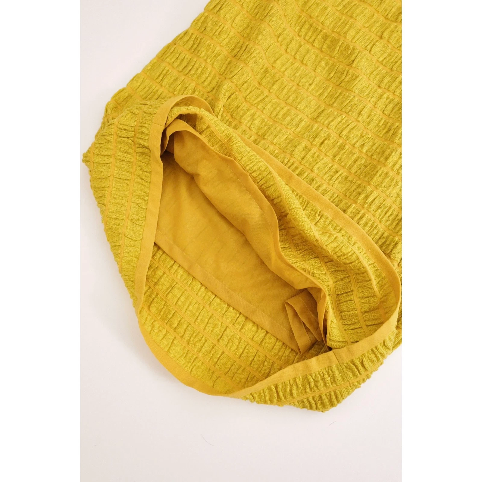 JUNKO KOSHINO Jupe mi-longue en laine Jaune vintage, passéist — photo 11