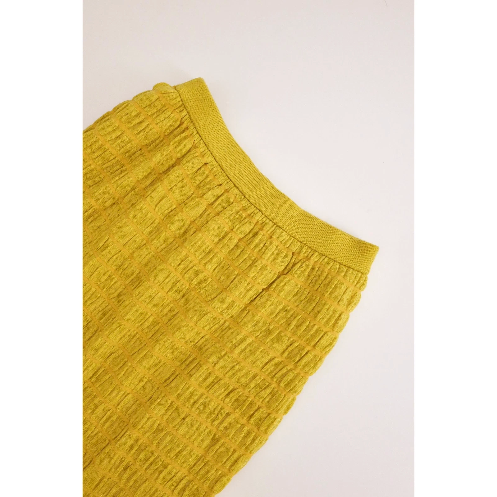 JUNKO KOSHINO Jupe mi-longue en laine Jaune vintage, passéist — photo 13