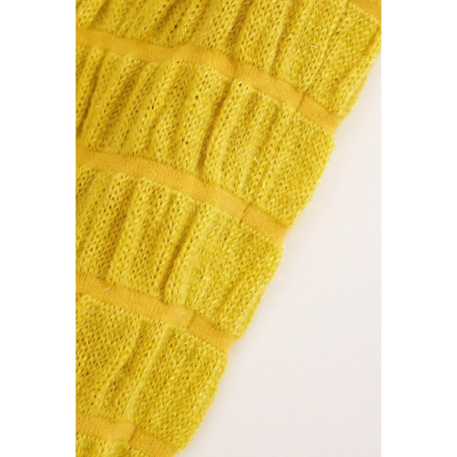 JUNKO KOSHINO Jupe mi-longue en laine Jaune vintage, passéist — photo 6