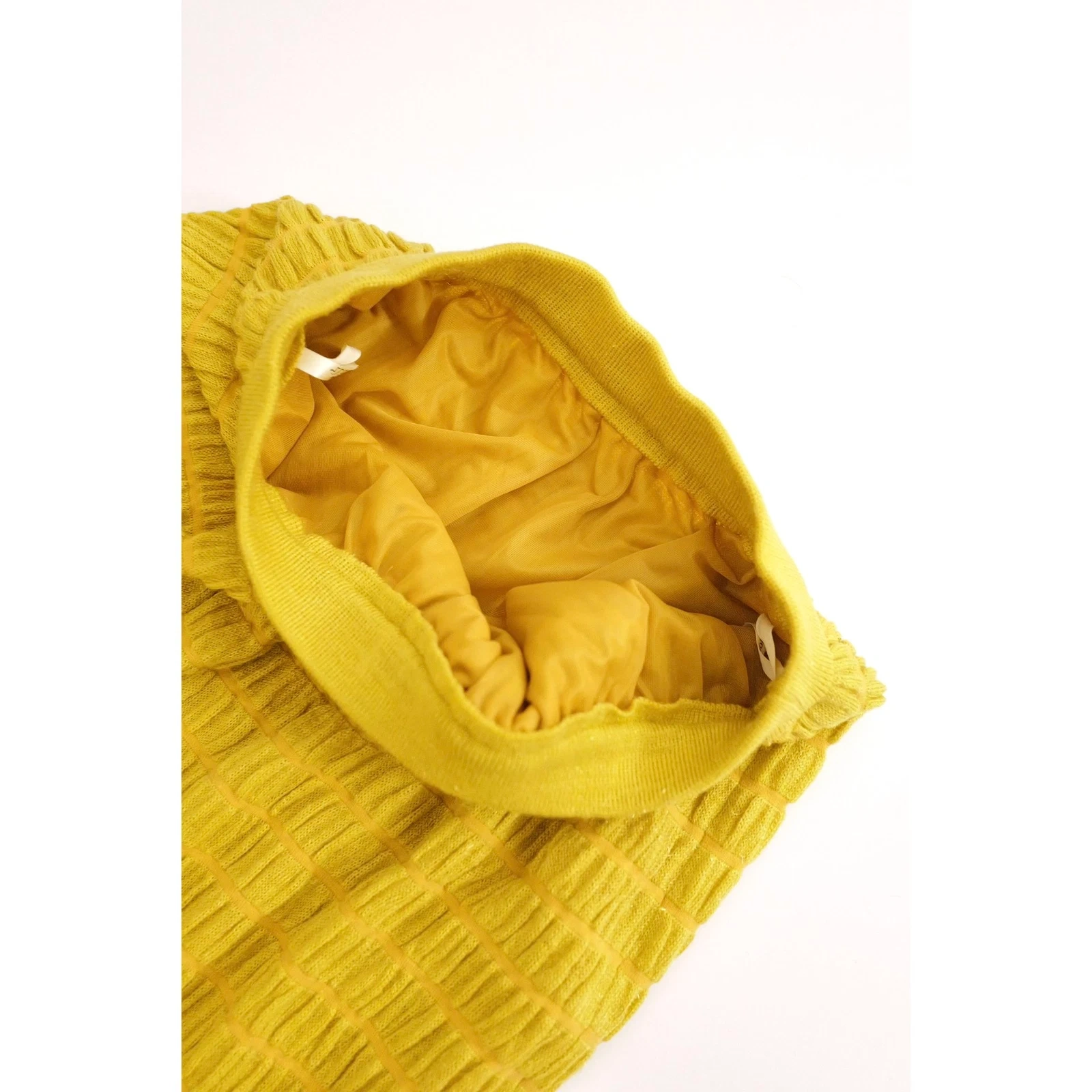 JUNKO KOSHINO Jupe mi-longue en laine Jaune vintage, passéist — photo 7