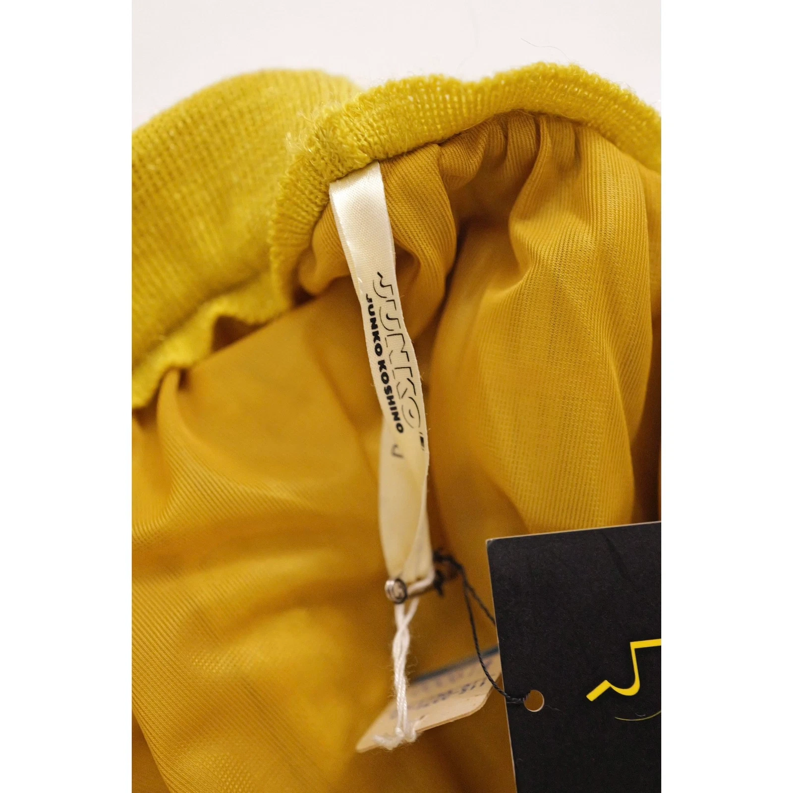 JUNKO KOSHINO Jupe mi-longue en laine Jaune vintage, passéist — photo 9