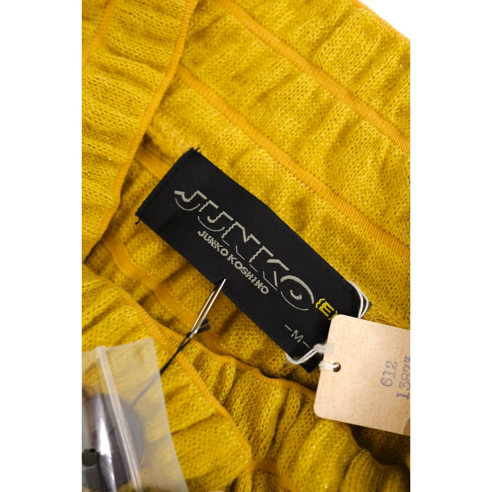 JUNKO KOSHINO Veste en laine Jaune vintage, passéist — photo 4