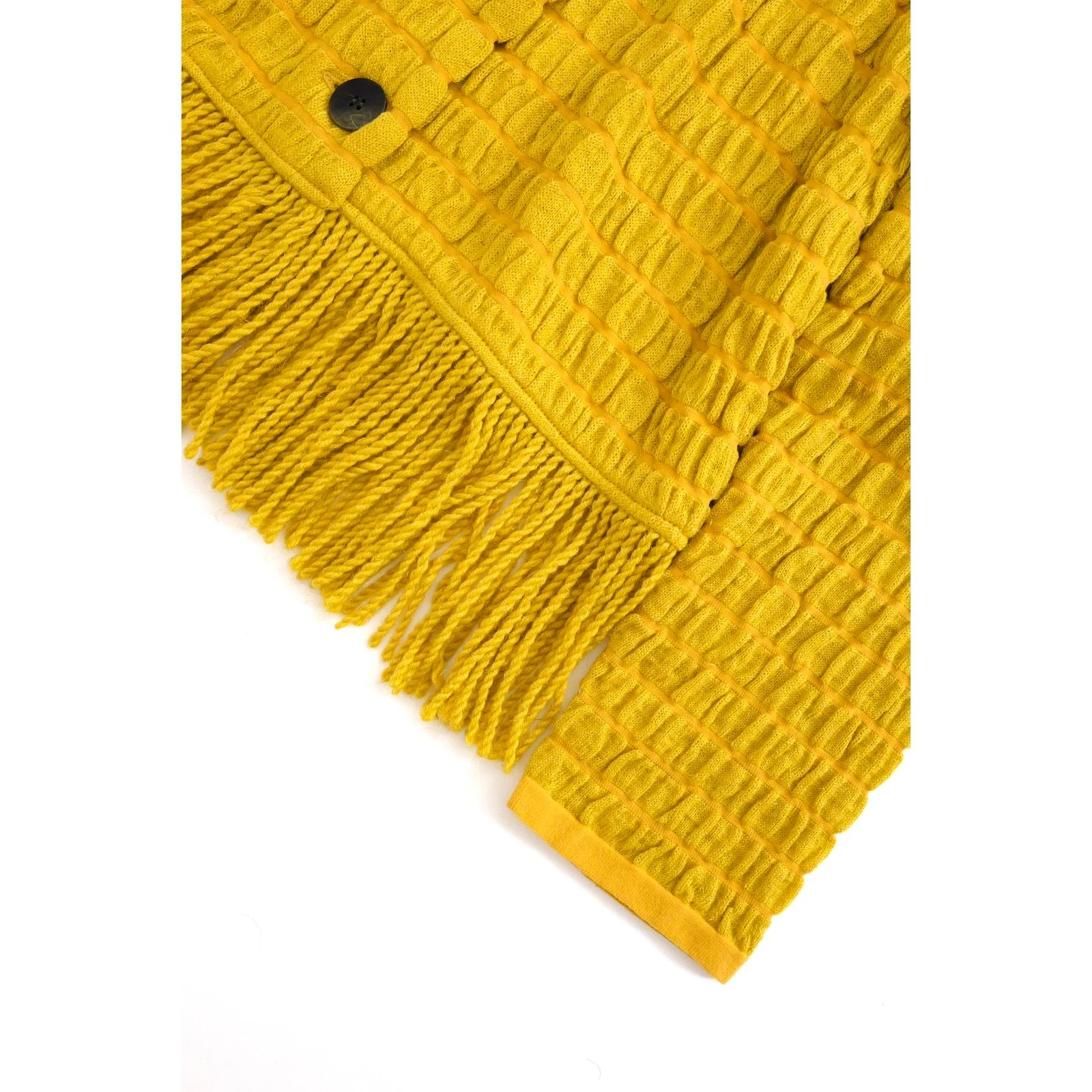 JUNKO KOSHINO Veste en laine Jaune vintage, passéist — photo 5