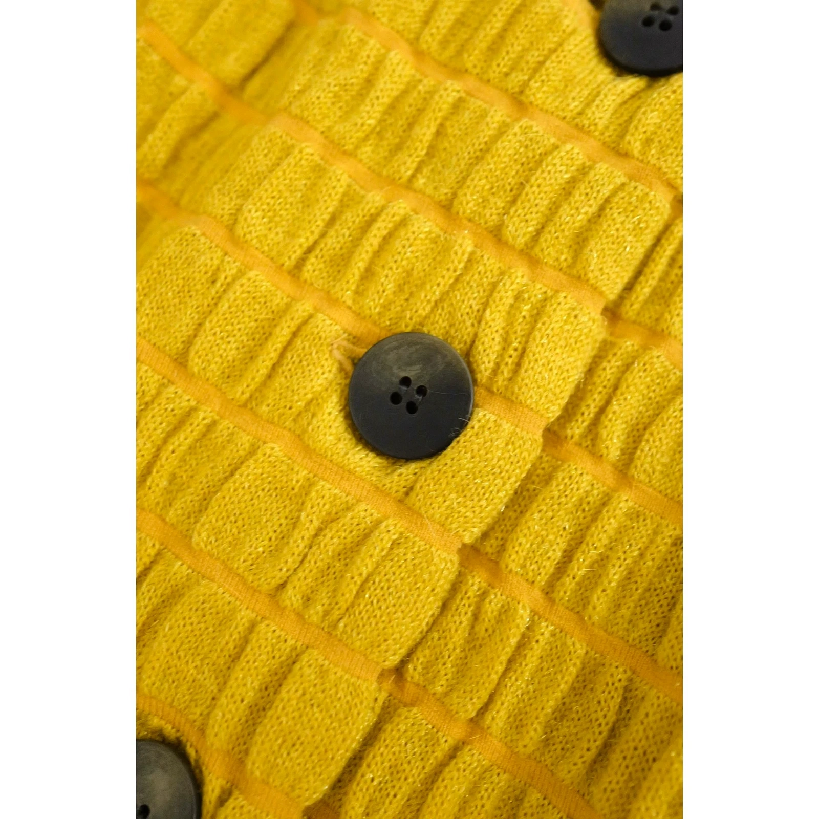 JUNKO KOSHINO Veste en laine Jaune vintage, passéist — photo 8