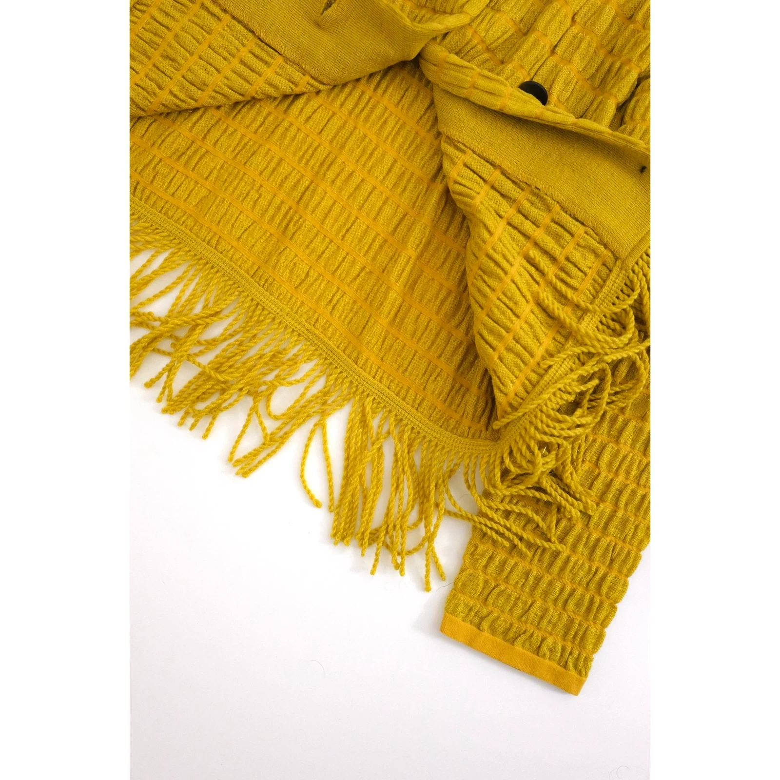 JUNKO KOSHINO Veste en laine Jaune vintage, passéist — photo 9