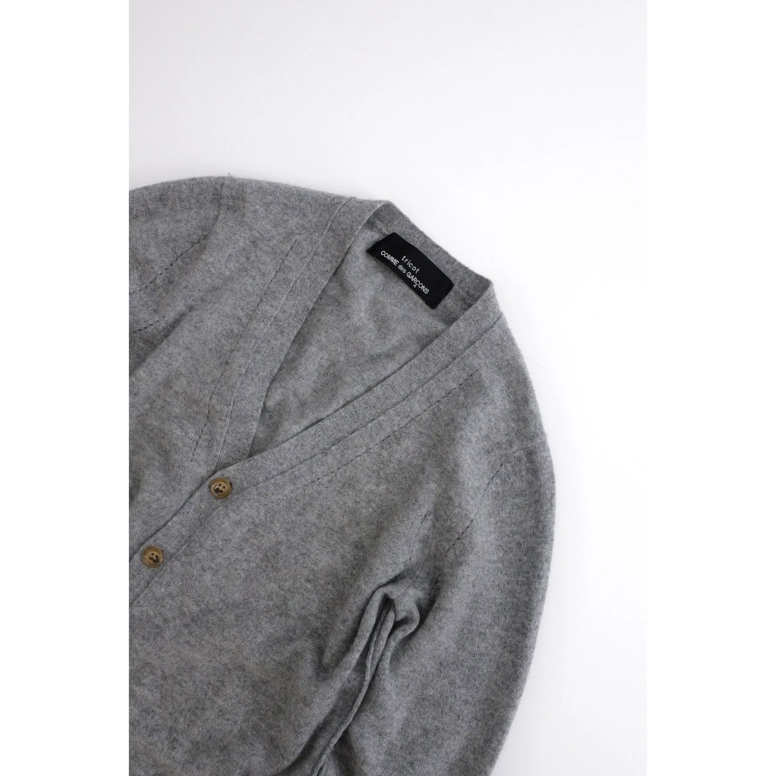 COMME DES GARÇONS Cardigan en cachemire Gris vintage, passéist — photo 2