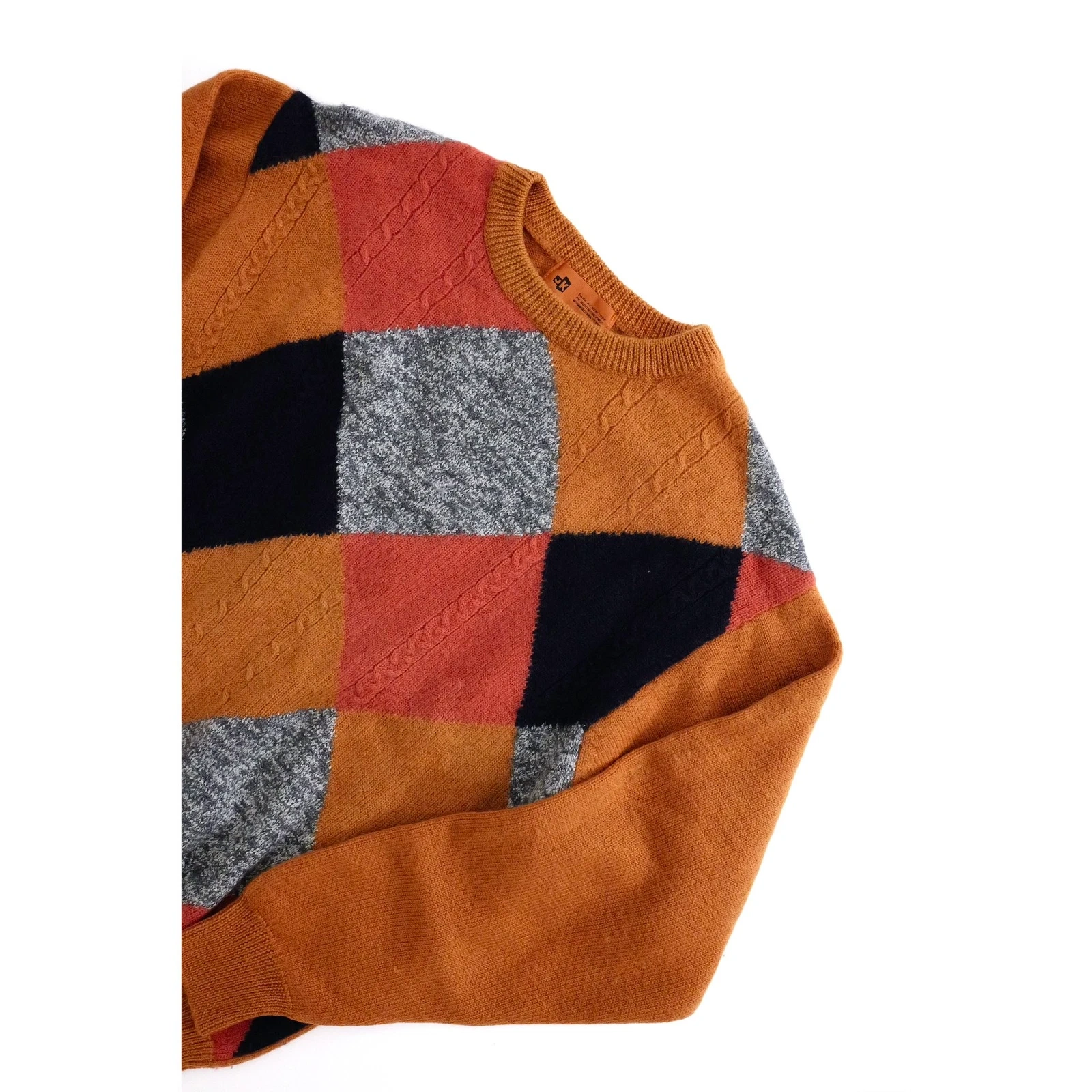 JUNKO KOSHINO Pull en laine Orange vintage, passéist — photo 2