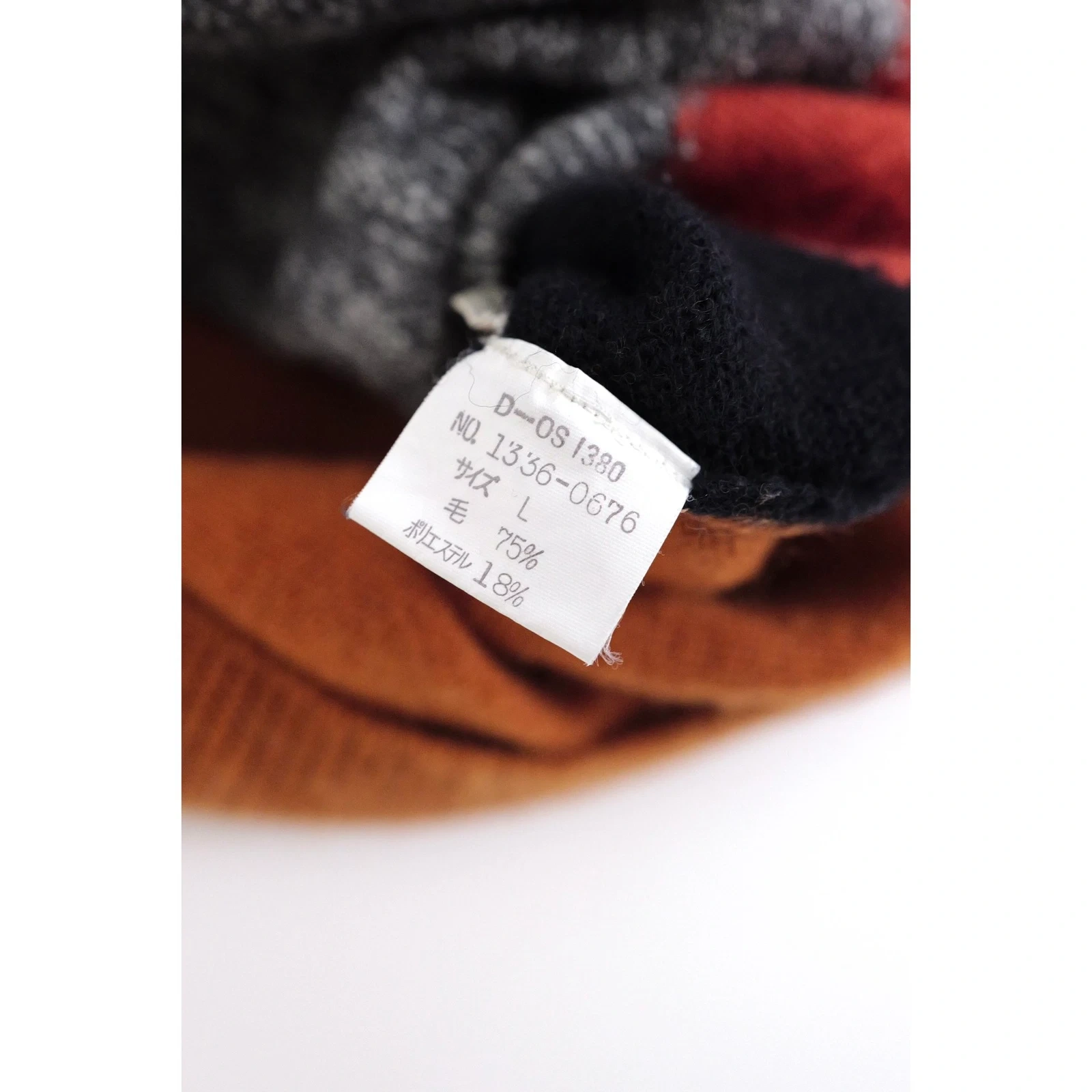 JUNKO KOSHINO Pull en laine Orange vintage, passéist — photo 11