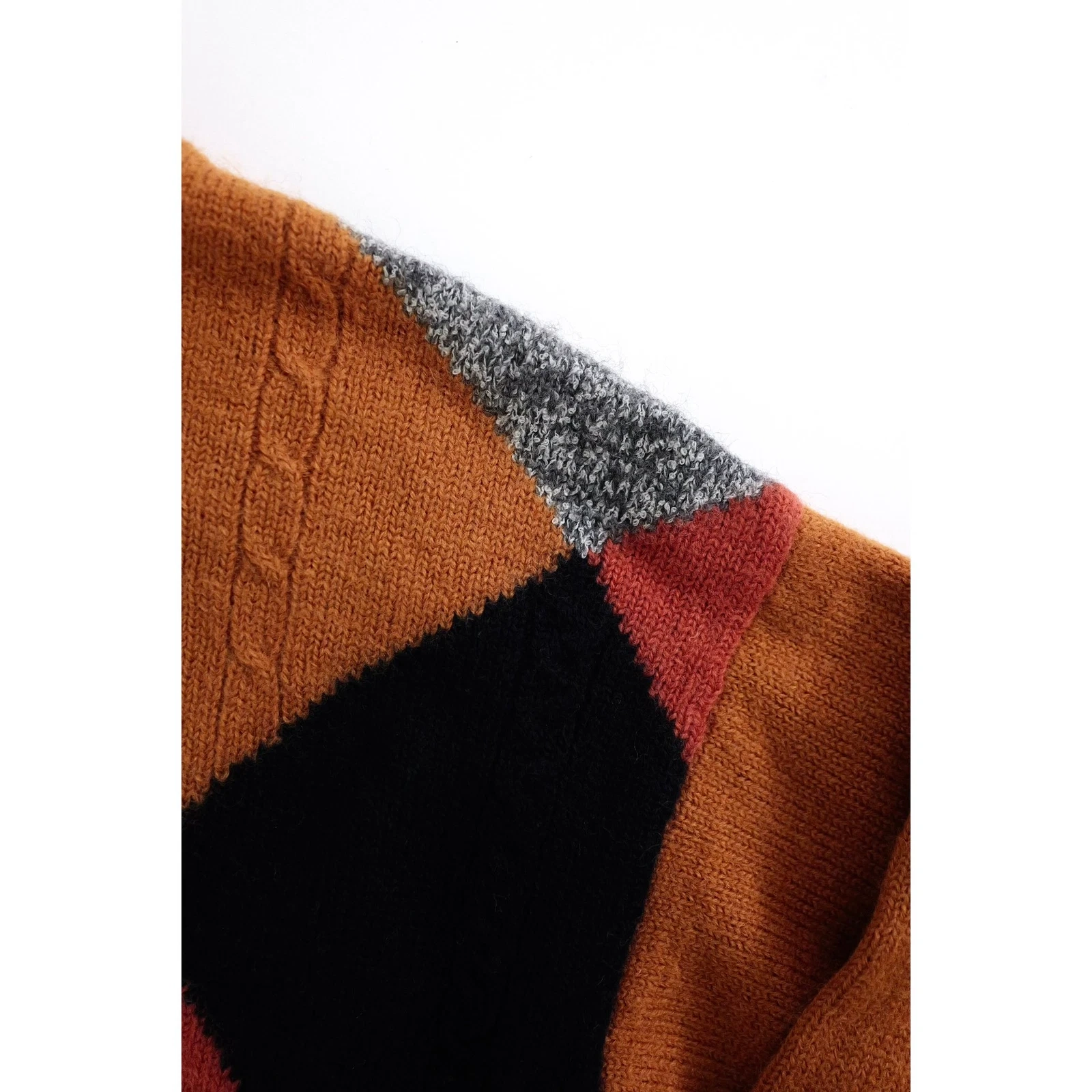 JUNKO KOSHINO Pull en laine Orange vintage, passéist — photo 4