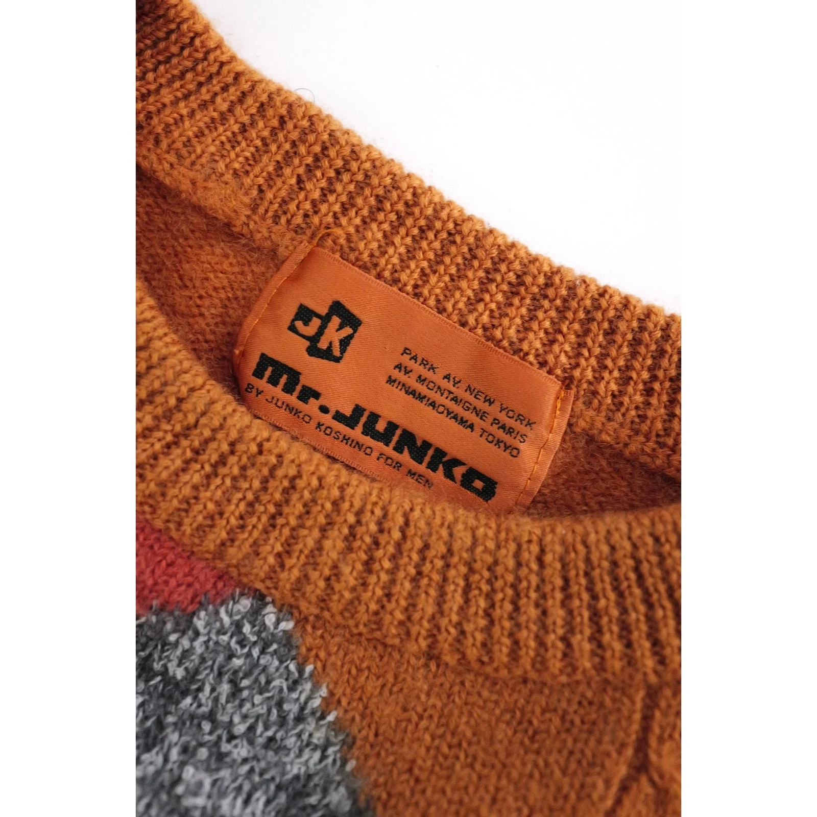 JUNKO KOSHINO Pull en laine Orange vintage, passéist — photo 7
