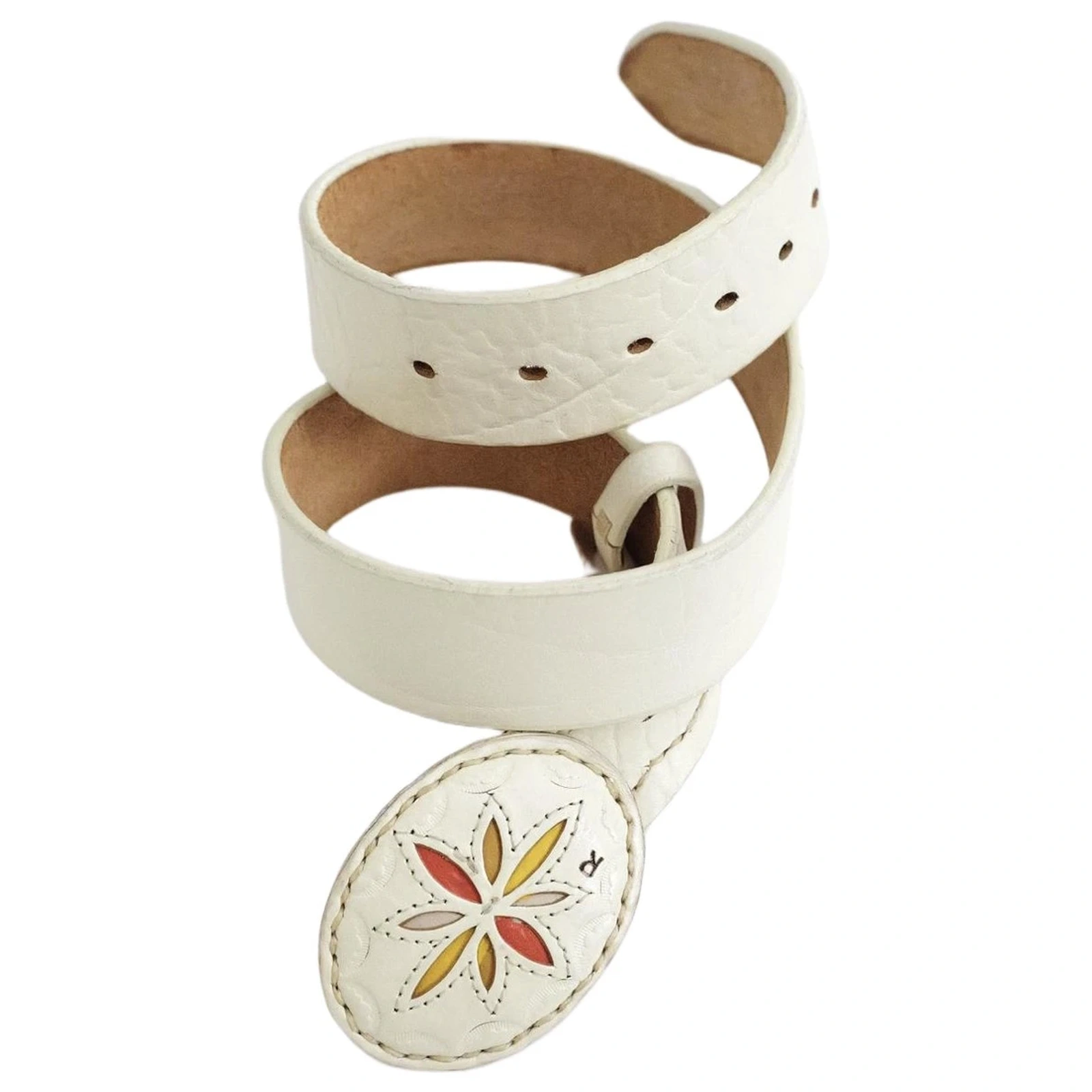 45RPM Ceinture en cuir Beige vintage, passéist — photo 1