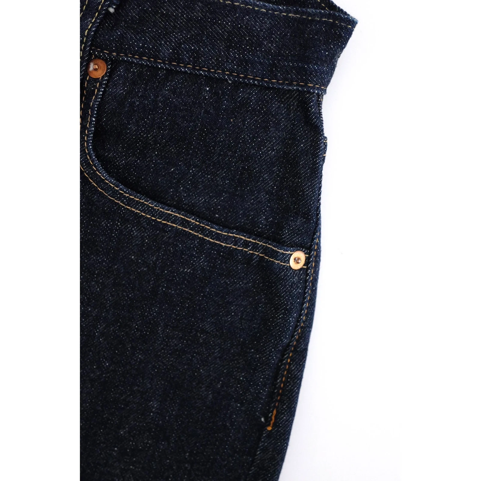 45RPM Jean slim Marine vintage, passéist — photo 4